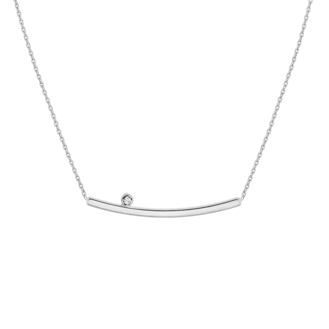 ADJUSTABLE BAR NECKLACE | 14K WHITE GOLD | MF027136-14B - Brownlee Jewelers