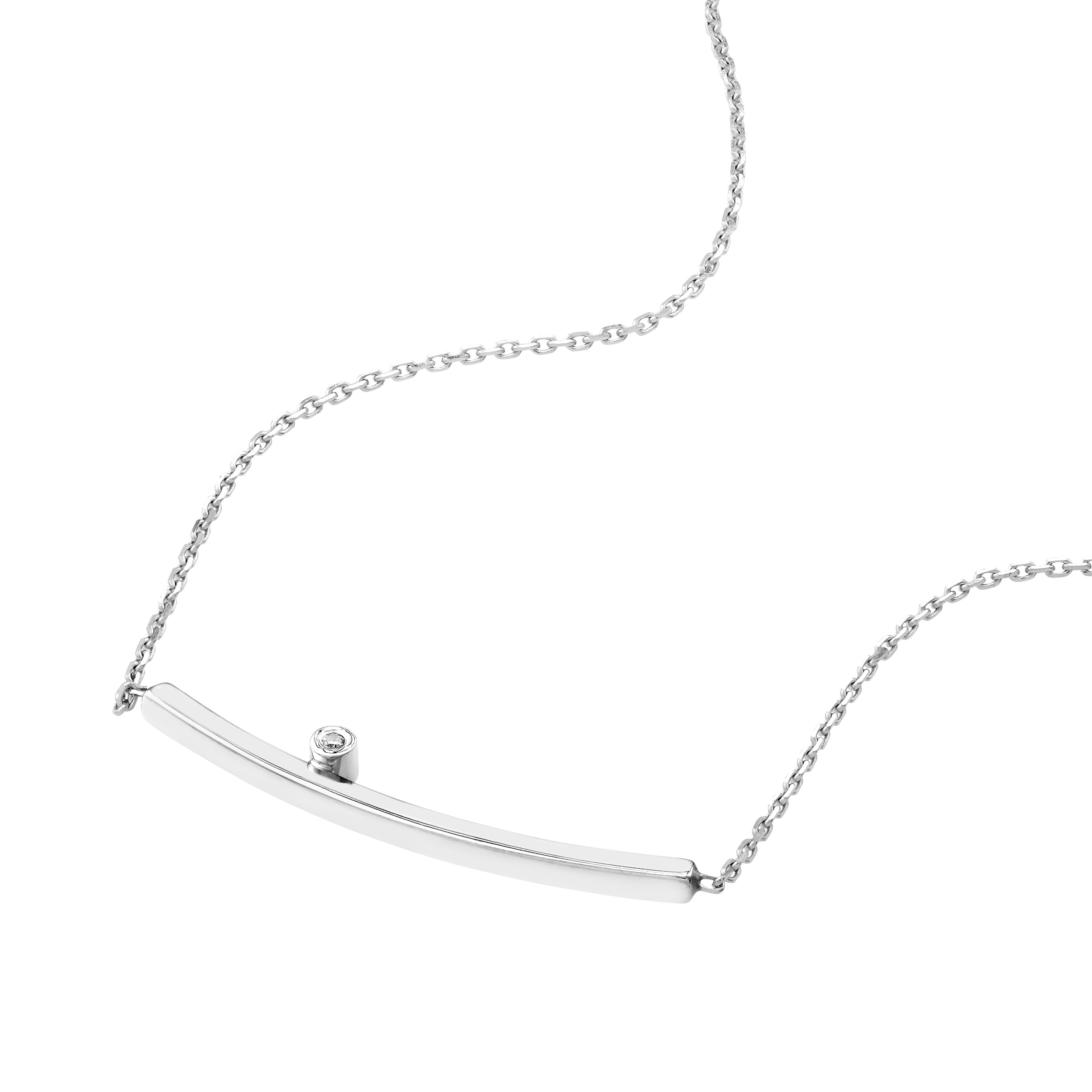 ADJUSTABLE BAR NECKLACE | 14K WHITE GOLD | MF027136-14B - Brownlee Jewelers