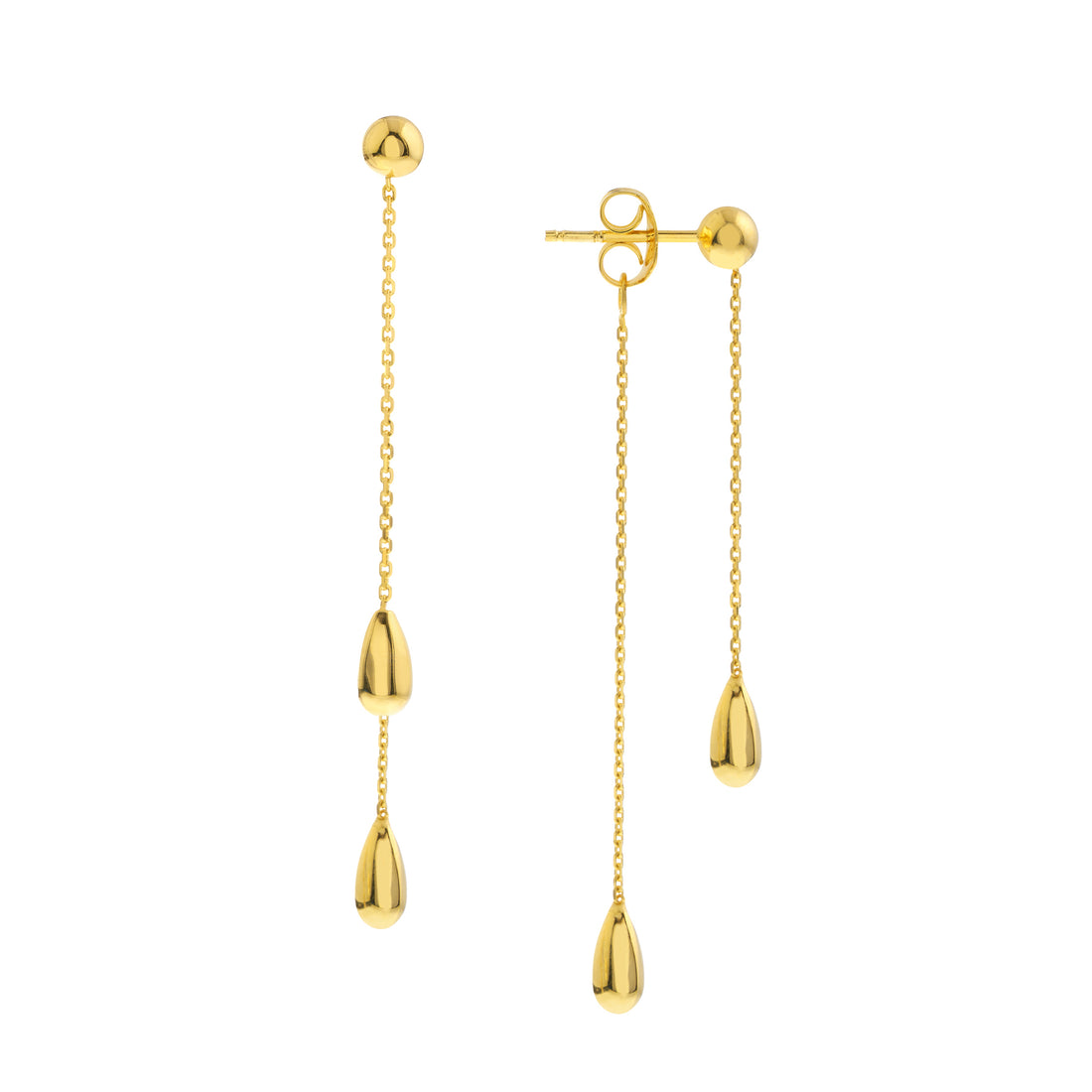 TEARDROP DROP DROP EARRINGS | 14K YELLOW GOLD | MF027539-14Y - Brownlee Jewelers