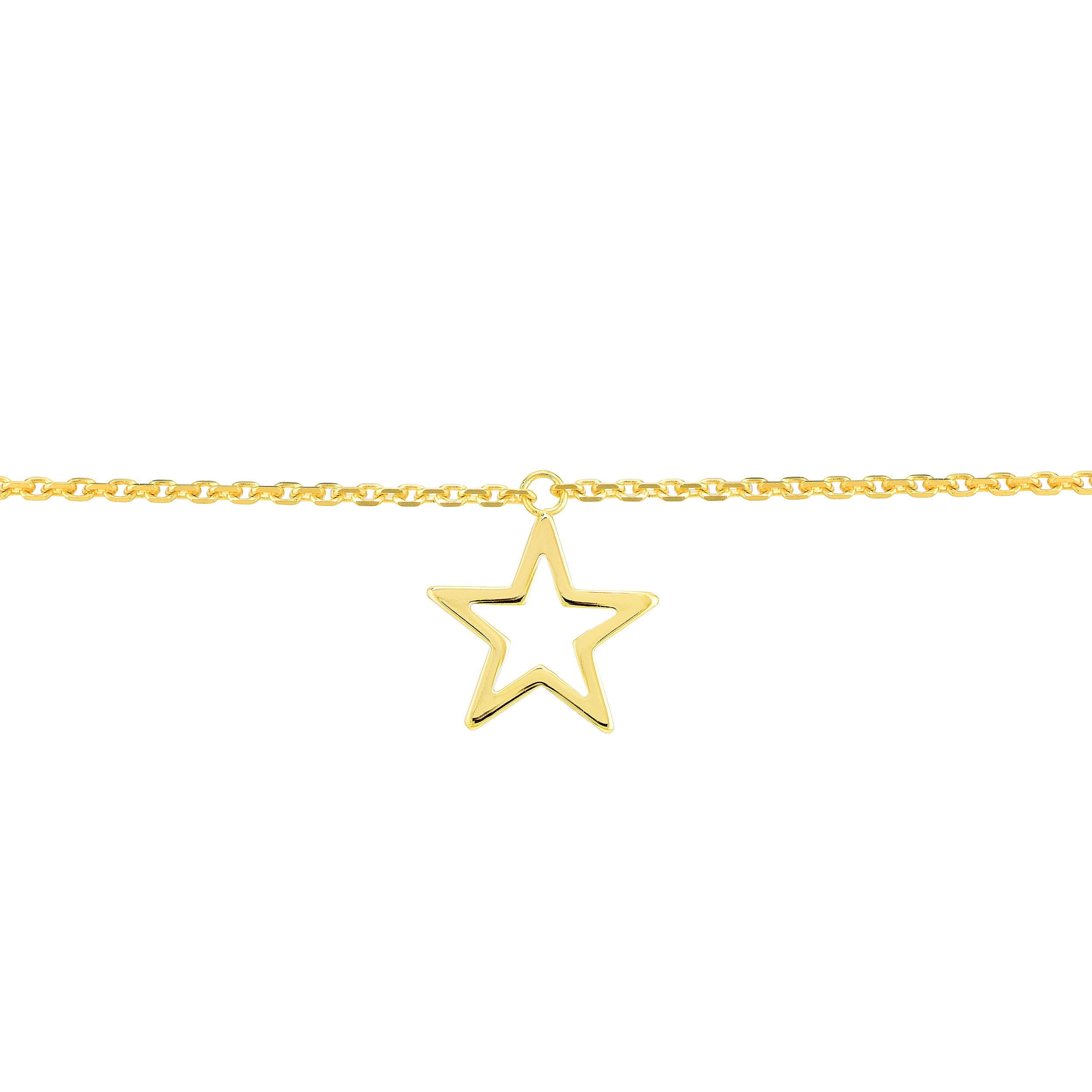10" OPEN STAR DROP ANKLET | 14K YELLOW GOLD | MF027750-14Y - Brownlee Jewelers