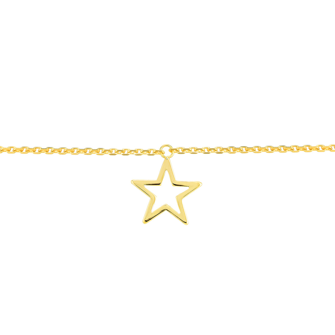 10" OPEN STAR DROP ANKLET | 14K YELLOW GOLD | MF027750-14Y - Brownlee Jewelers