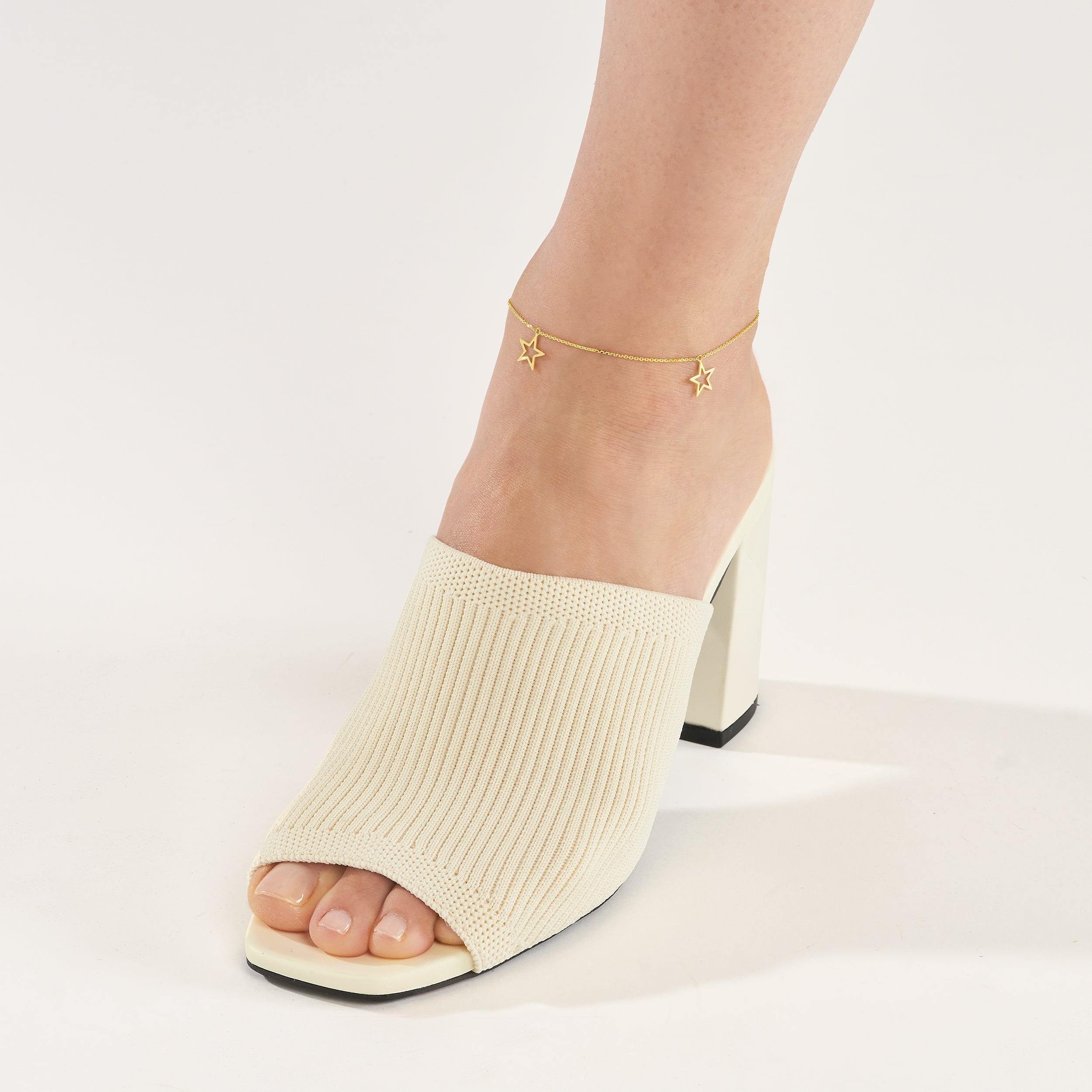 10" OPEN STAR DROP ANKLET | 14K YELLOW GOLD | MF027750-14Y - Brownlee Jewelers