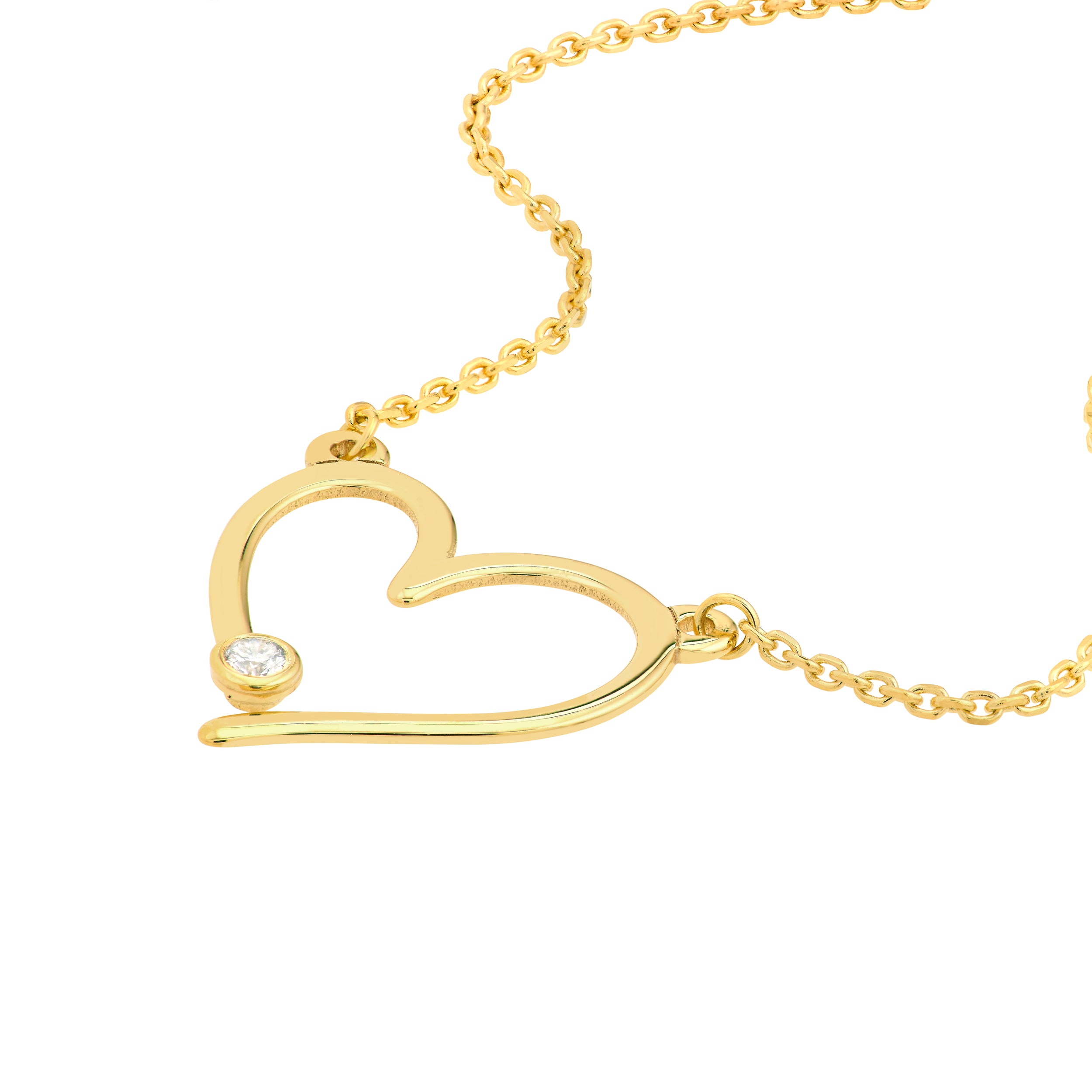 18" ADJUSTABLE HEART DIAMOND NECKLACE | 14K YELLOW GOLD | MF033071-14Y - Brownlee Jewelers