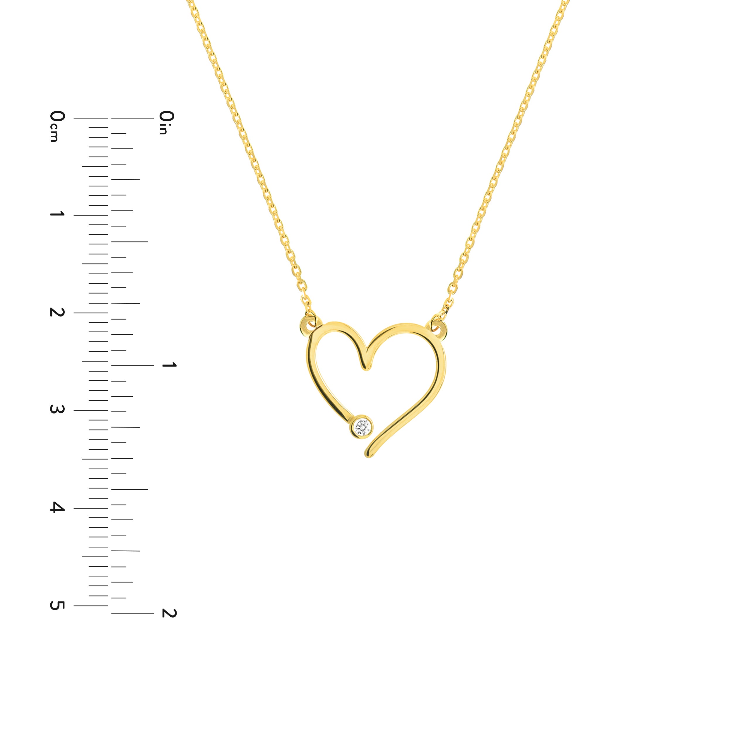 18" ADJUSTABLE HEART DIAMOND NECKLACE | 14K YELLOW GOLD | MF033071-14Y - Brownlee Jewelers