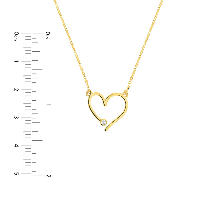 18" ADJUSTABLE HEART DIAMOND NECKLACE | 14K YELLOW GOLD | MF033071-14Y - Brownlee Jewelers