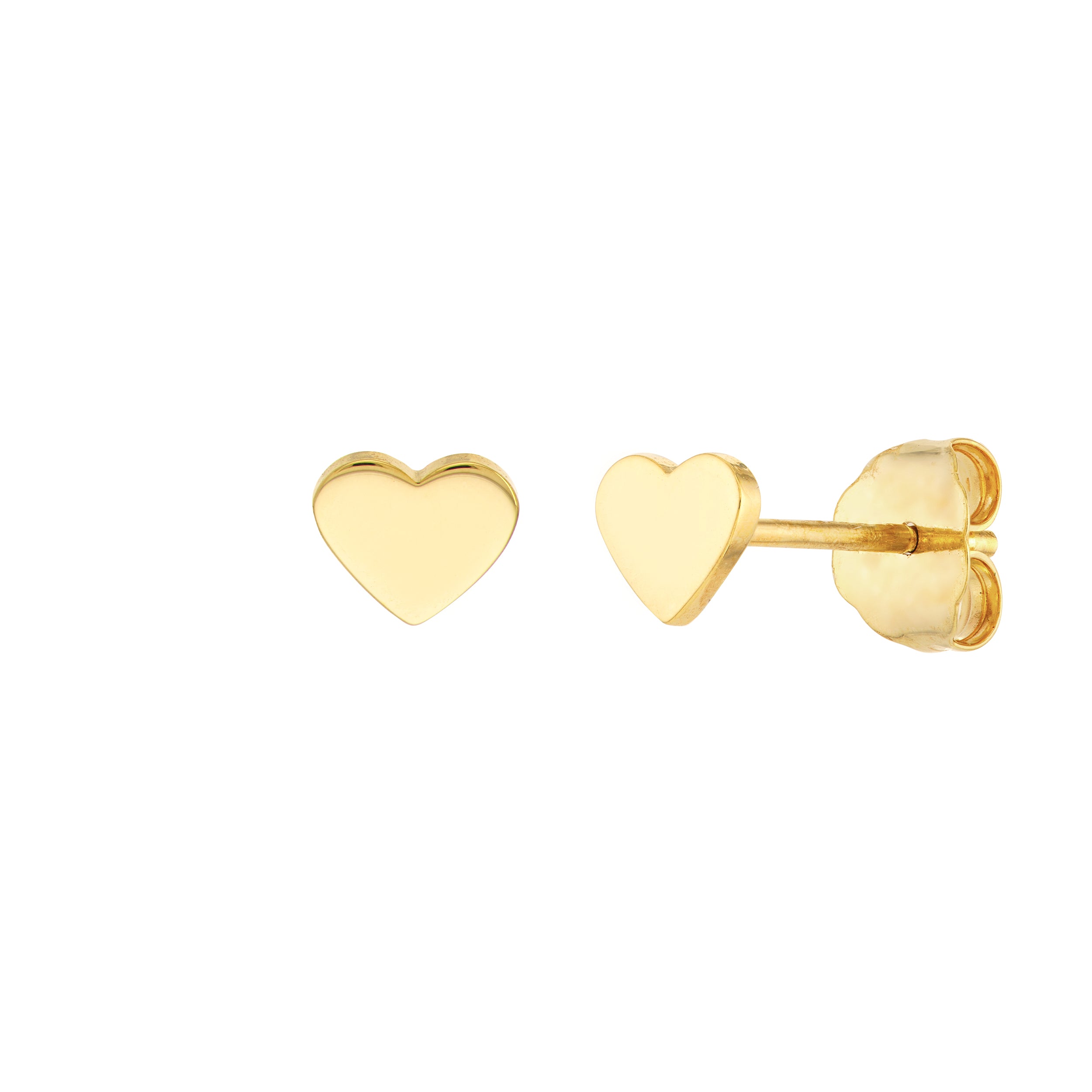 FLAT HEART STUD EARRINGS | 14K YELLOW GOLD | MF033176-14Y - Brownlee Jewelers
