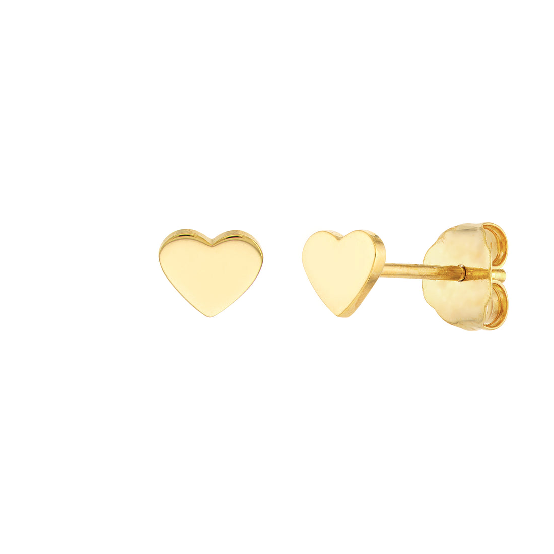 FLAT HEART STUD EARRINGS | 14K YELLOW GOLD | MF033176-14Y - Brownlee Jewelers