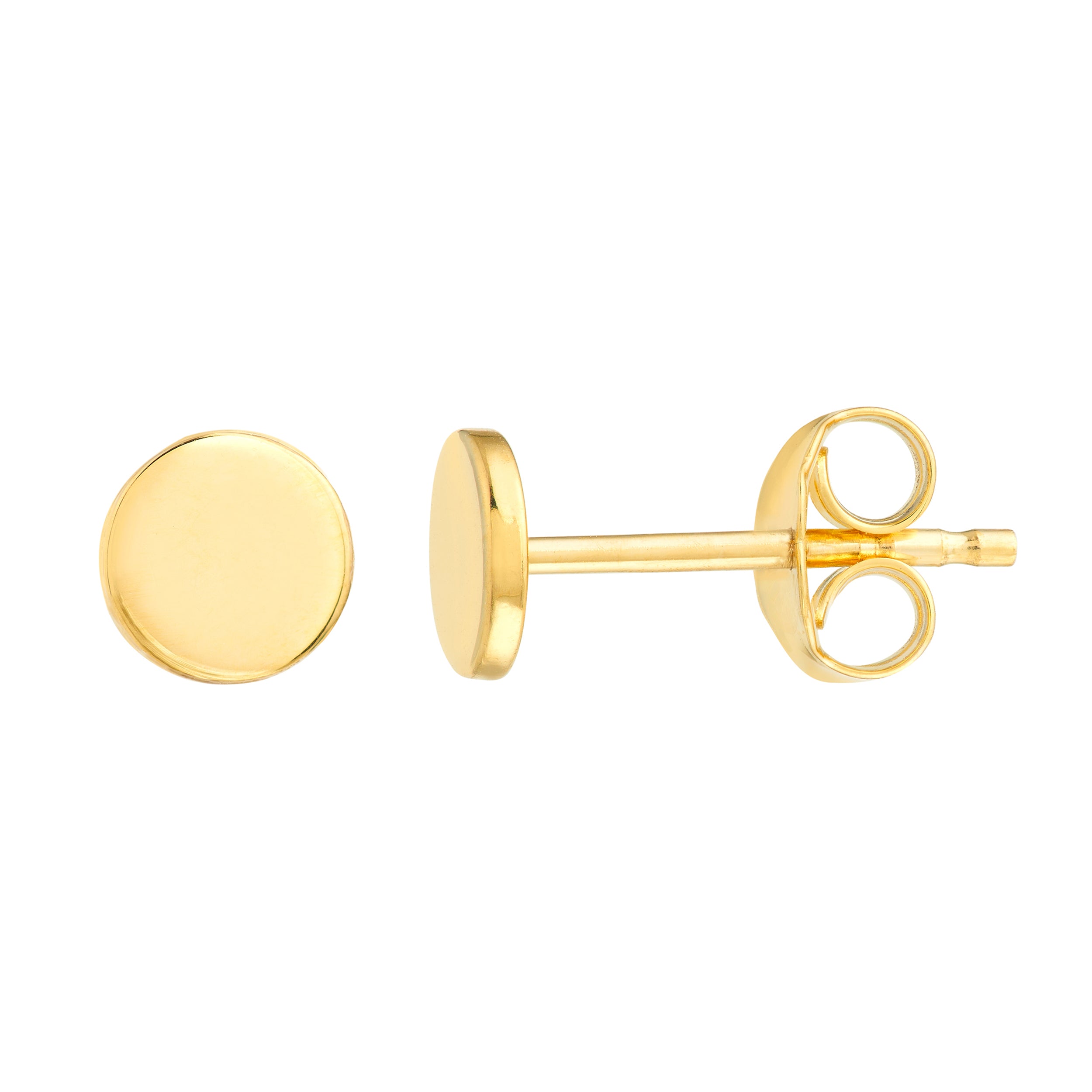 ROUND DISC STUD EARRINGS | 14K YELLOW GOLD | MF033182-14Y - Brownlee Jewelers