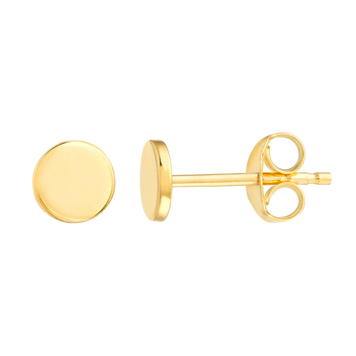 ROUND DISC STUD EARRINGS | 14K YELLOW GOLD | MF033182-14Y - Brownlee Jewelers