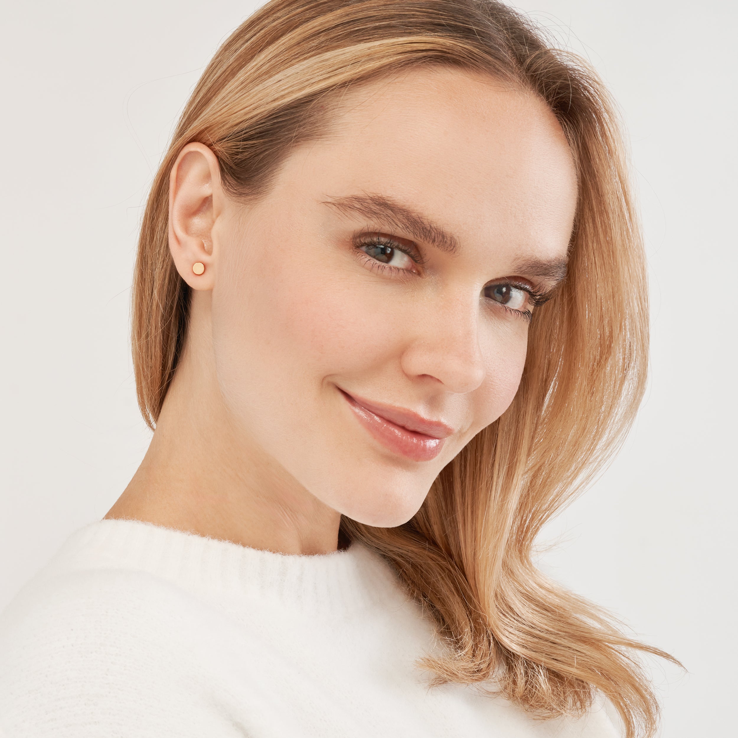 ROUND DISC STUD EARRINGS | 14K YELLOW GOLD | MF033182-14Y - Brownlee Jewelers