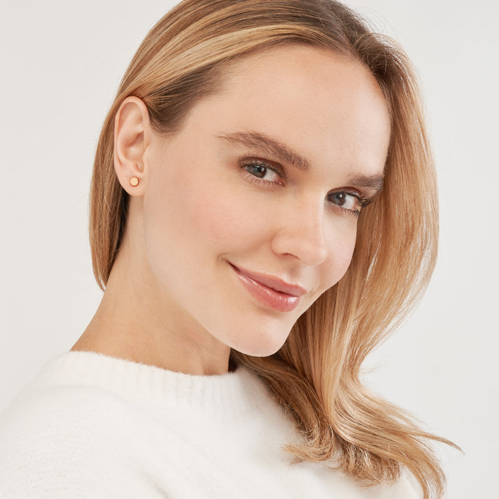 ROUND DISC STUD EARRINGS | 14K YELLOW GOLD | MF033182-14Y - Brownlee Jewelers