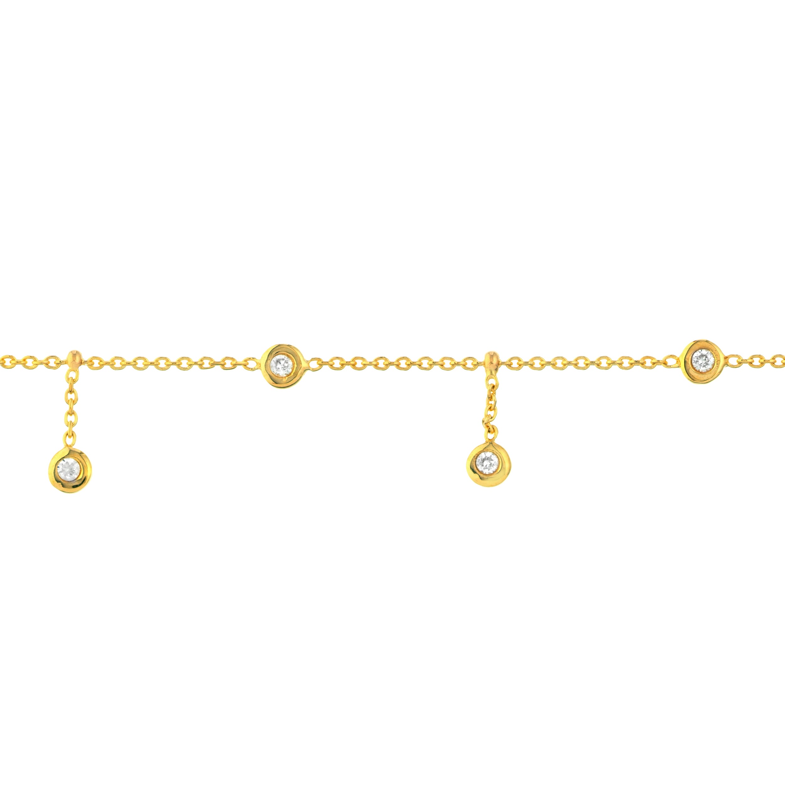 10" ADJUSTABLE CUBIC ZIRCONIA ANKLET | 14K YELLOW GOLD | MF033544-14Y - Brownlee Jewelers