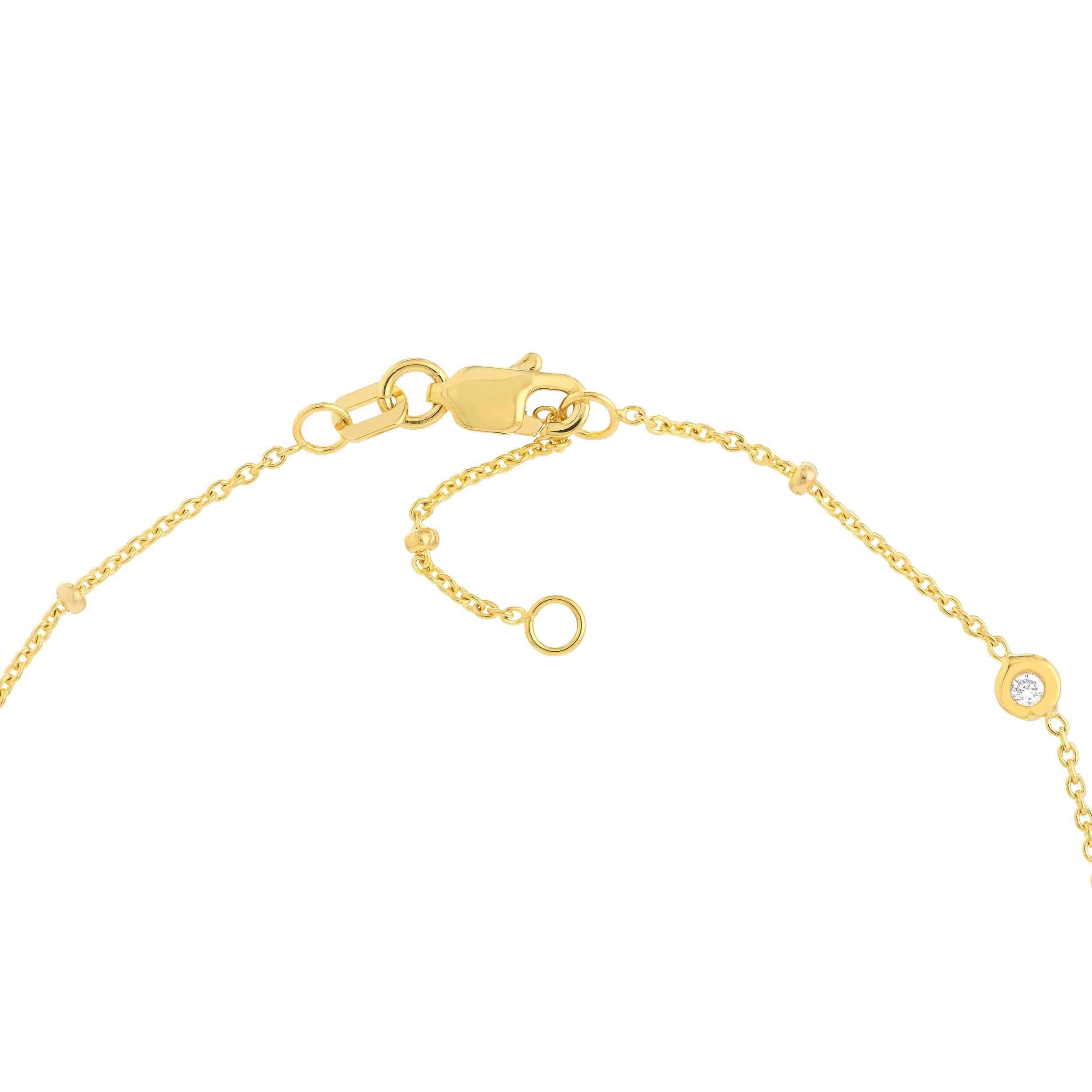 10" ADJUSTABLE CUBIC ZIRCONIA ANKLET | 14K YELLOW GOLD | MF033544-14Y - Brownlee Jewelers