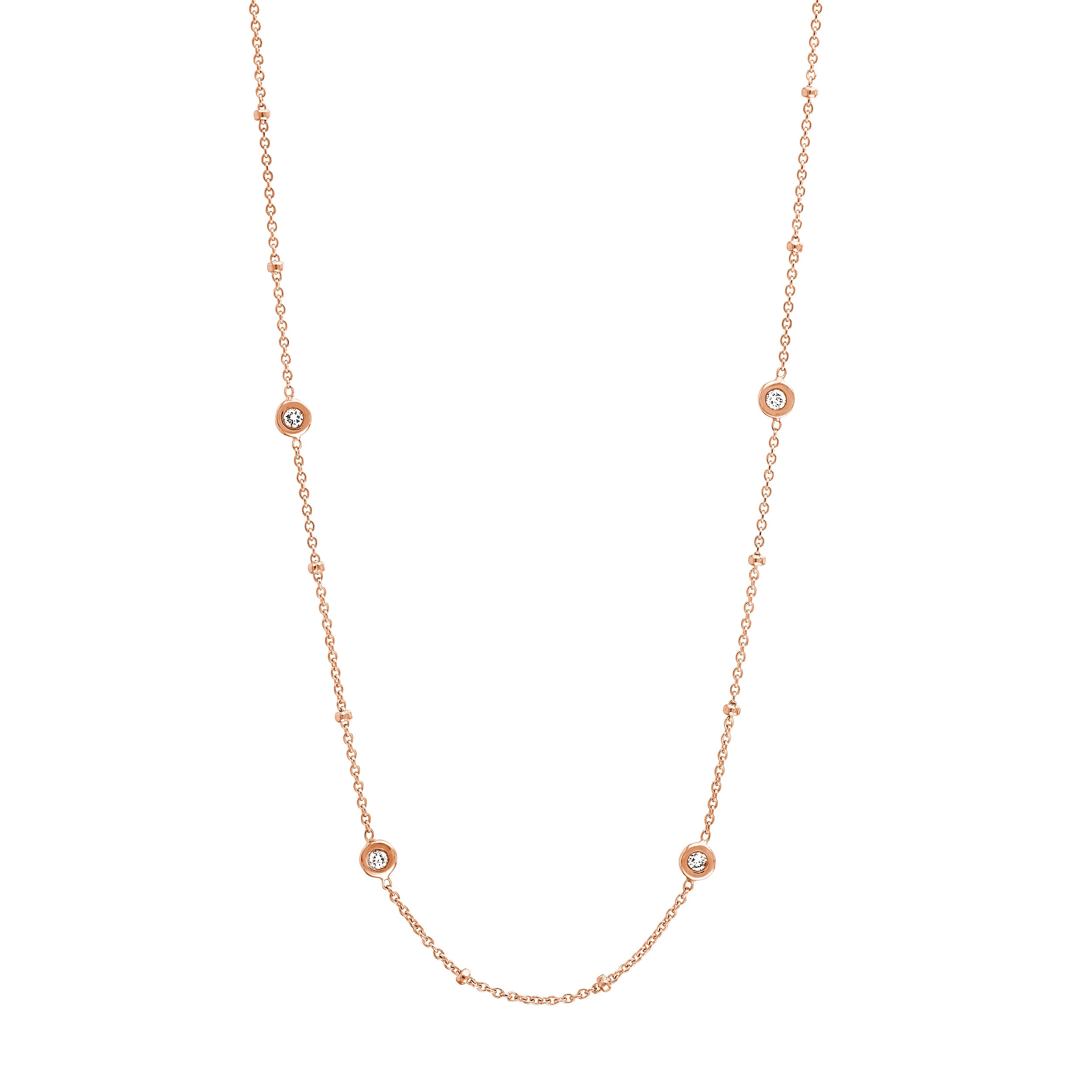 20" DIAMONDS BY THE YARD ROUND DIAMOND PENDANT NECKLACE | 14K ROSE GOLD | MF033557-14K - Brownlee Jewelers
