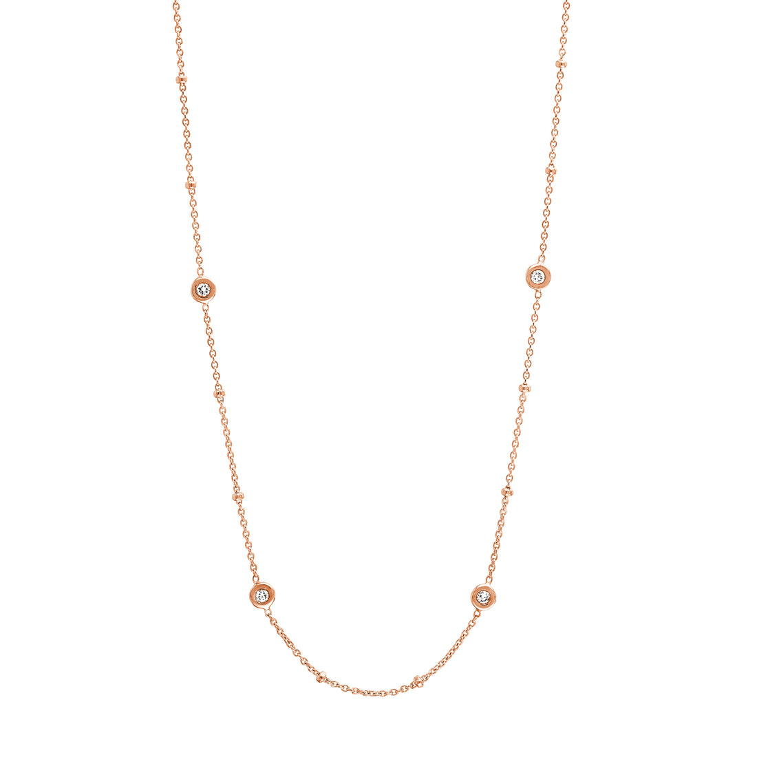 20" DIAMONDS BY THE YARD ROUND DIAMOND PENDANT NECKLACE | 14K ROSE GOLD | MF033557-14K - Brownlee Jewelers