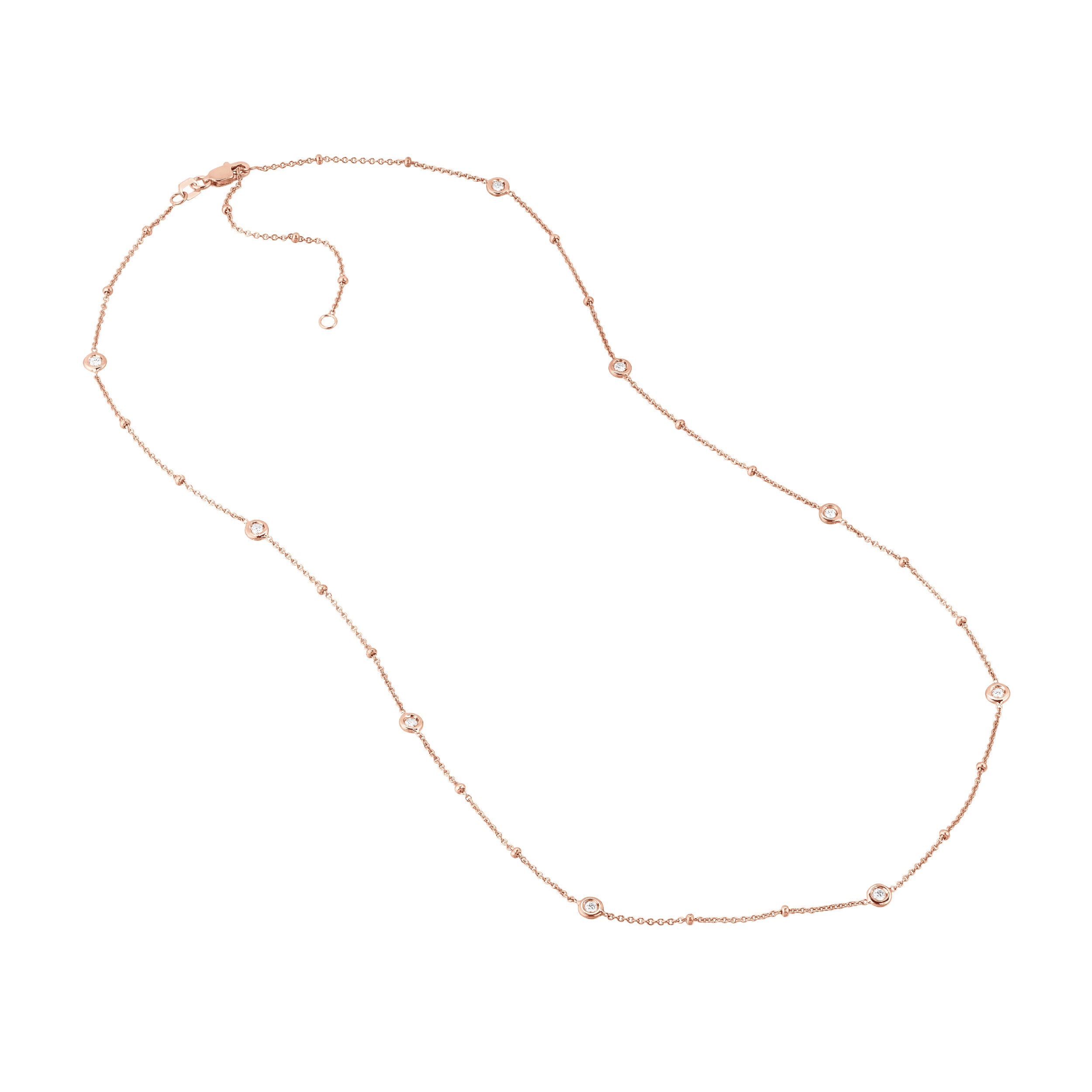 20" DIAMONDS BY THE YARD ROUND DIAMOND PENDANT NECKLACE | 14K ROSE GOLD | MF033557-14K - Brownlee Jewelers