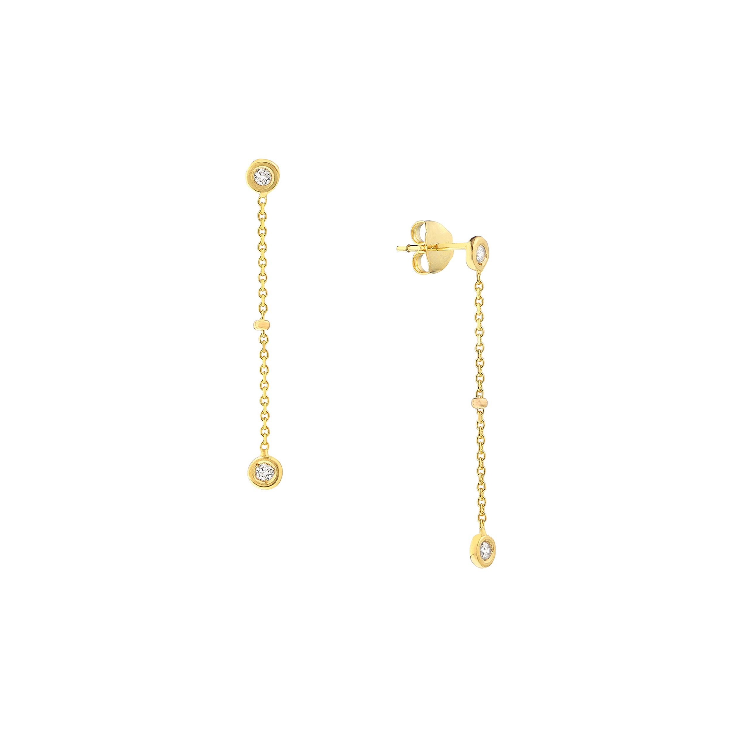 ROUND DROP DIAMOND DROP EARRINGS | 14K YELLOW GOLD | MF033559-14Y - Brownlee Jewelers