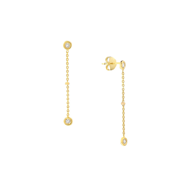 ROUND DROP DIAMOND DROP EARRINGS | 14K YELLOW GOLD | MF033559-14Y - Brownlee Jewelers