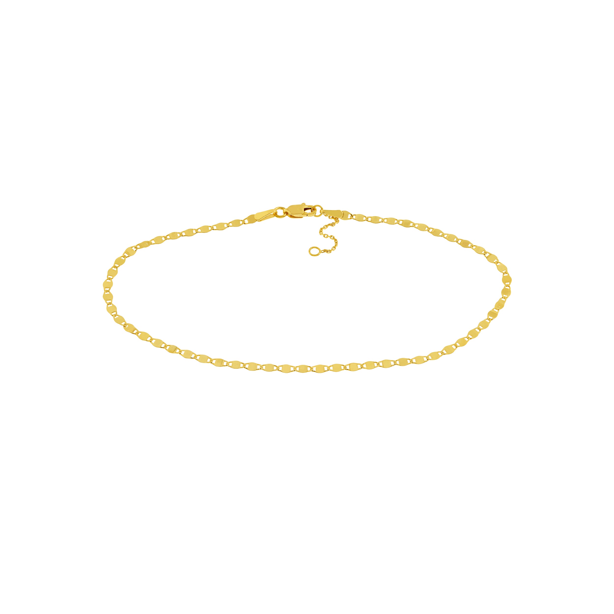 10" 2.7MM ADJUSTABLE VALENTINO CHAIN ANKLET | 14K YELLOW GOLD | MF033631-14Y - Brownlee Jewelers