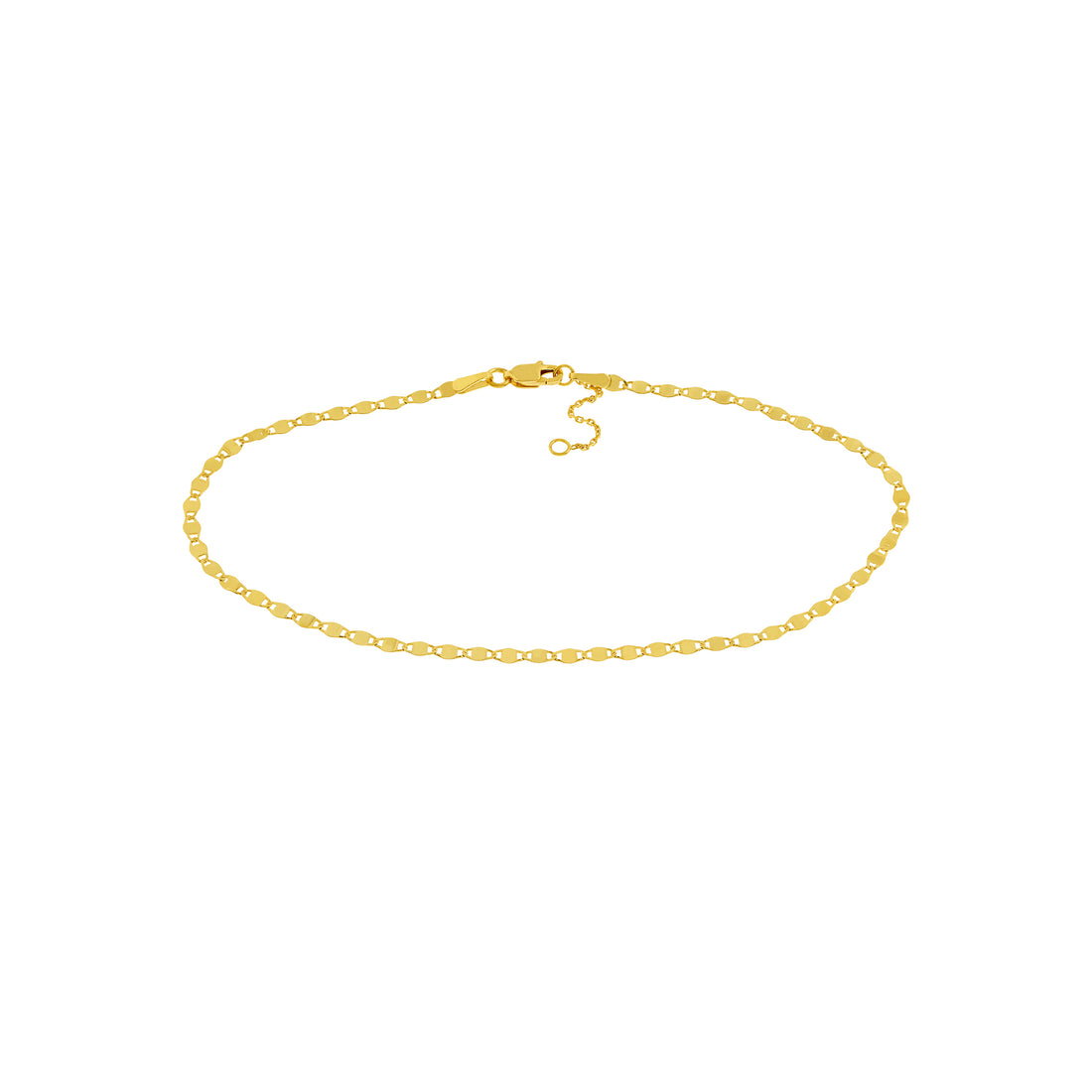 10" 2.7MM ADJUSTABLE VALENTINO CHAIN ANKLET | 14K YELLOW GOLD | MF033631-14Y - Brownlee Jewelers