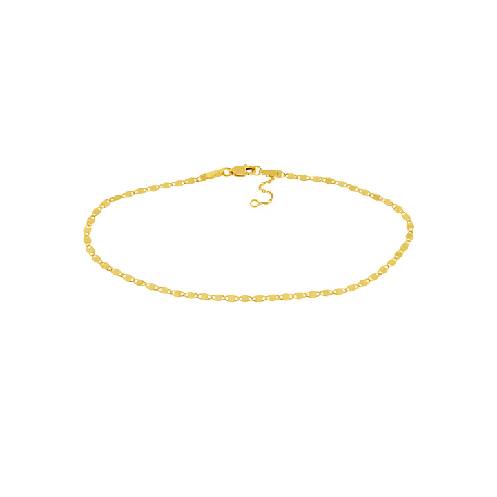 10" 2.7MM ADJUSTABLE VALENTINO CHAIN ANKLET | 14K YELLOW GOLD | MF033631-14Y - Brownlee Jewelers