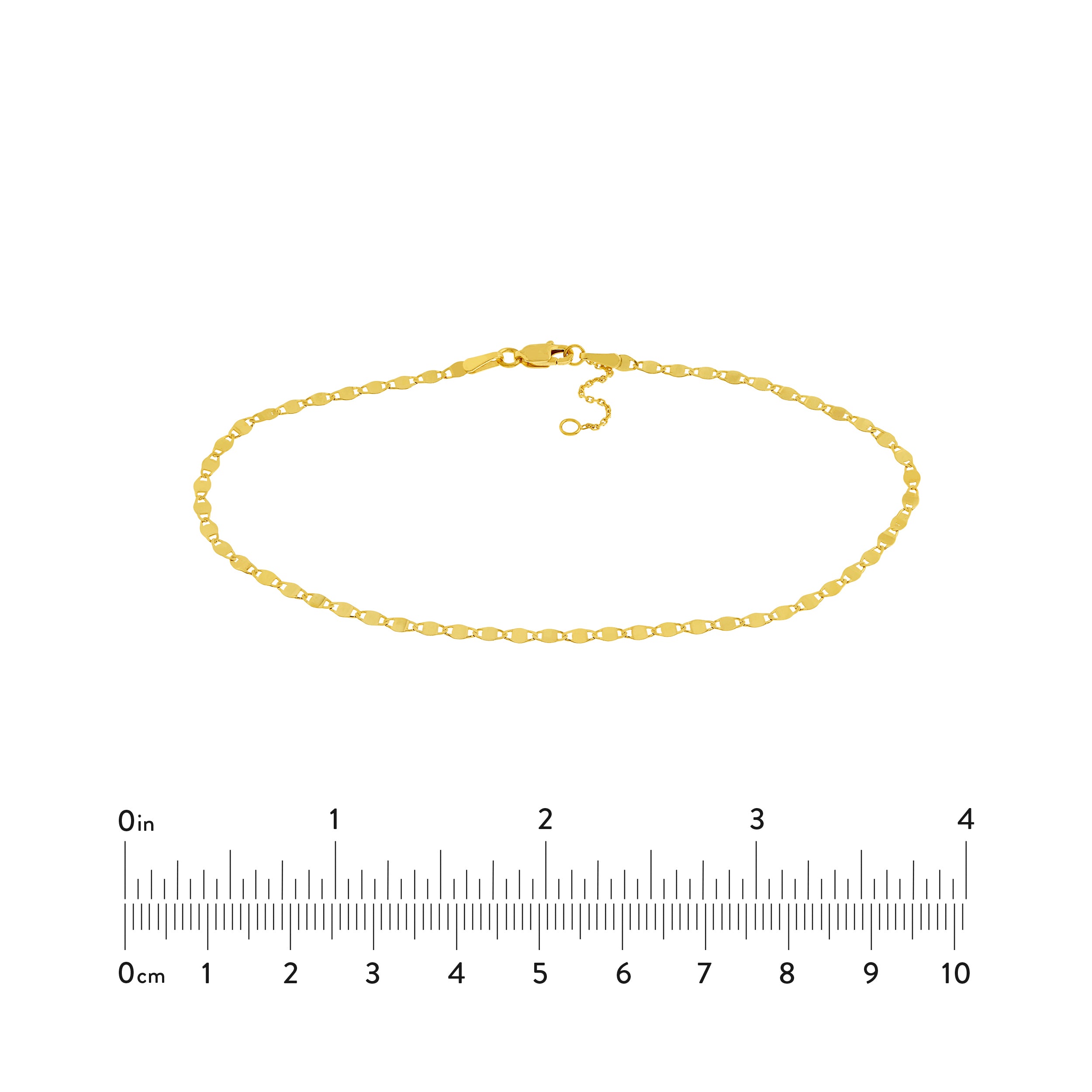 10" 2.7MM ADJUSTABLE VALENTINO CHAIN ANKLET | 14K YELLOW GOLD | MF033631-14Y - Brownlee Jewelers