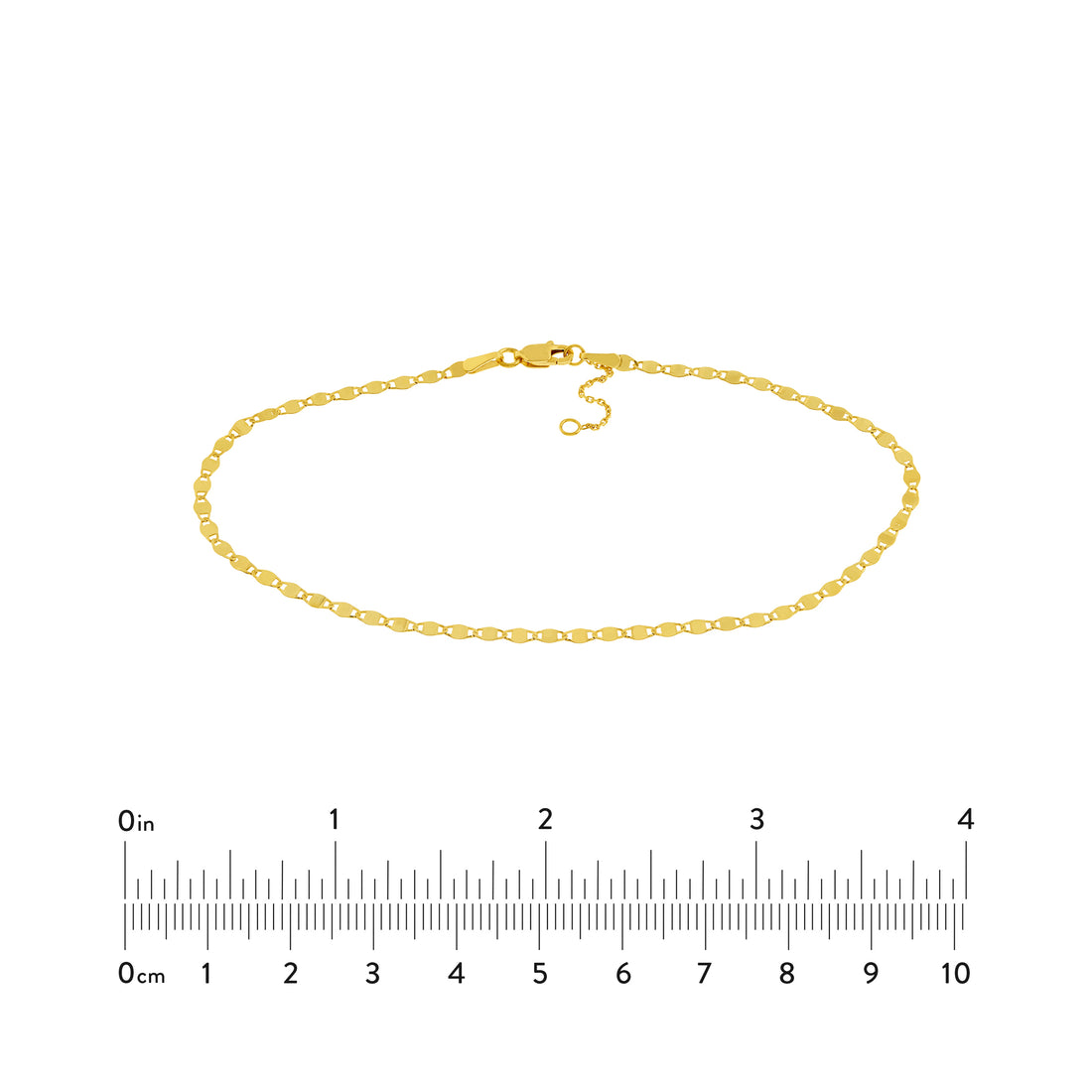 10" 2.7MM ADJUSTABLE VALENTINO CHAIN ANKLET | 14K YELLOW GOLD | MF033631-14Y - Brownlee Jewelers