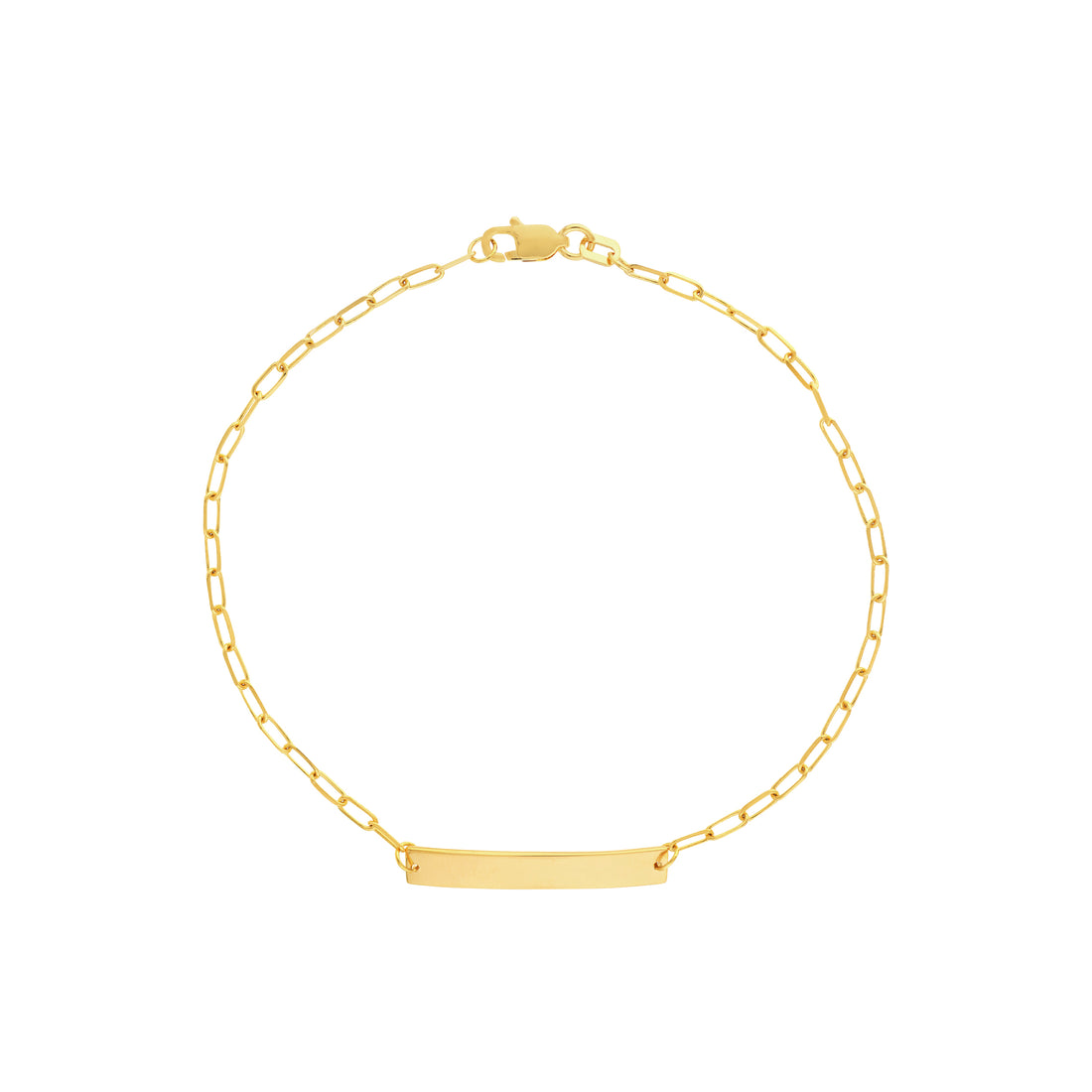 6" ENGRAVABLE BAR ID PAPERCLIP CHAIN BRACELET | 14K YELLOW GOLD | MF034914-14Y - Brownlee Jewelers