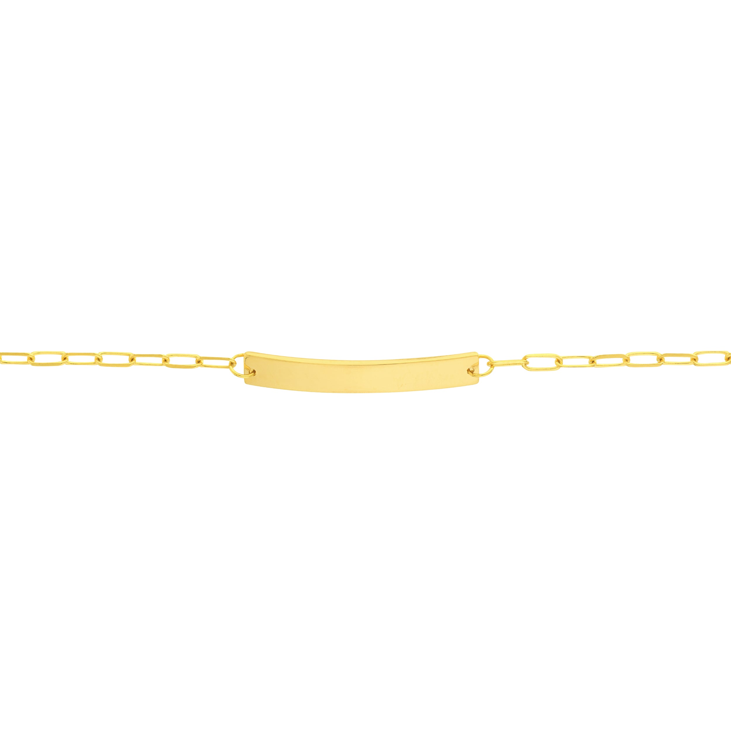 6" ENGRAVABLE BAR ID PAPERCLIP CHAIN BRACELET | 14K YELLOW GOLD | MF034914-14Y - Brownlee Jewelers