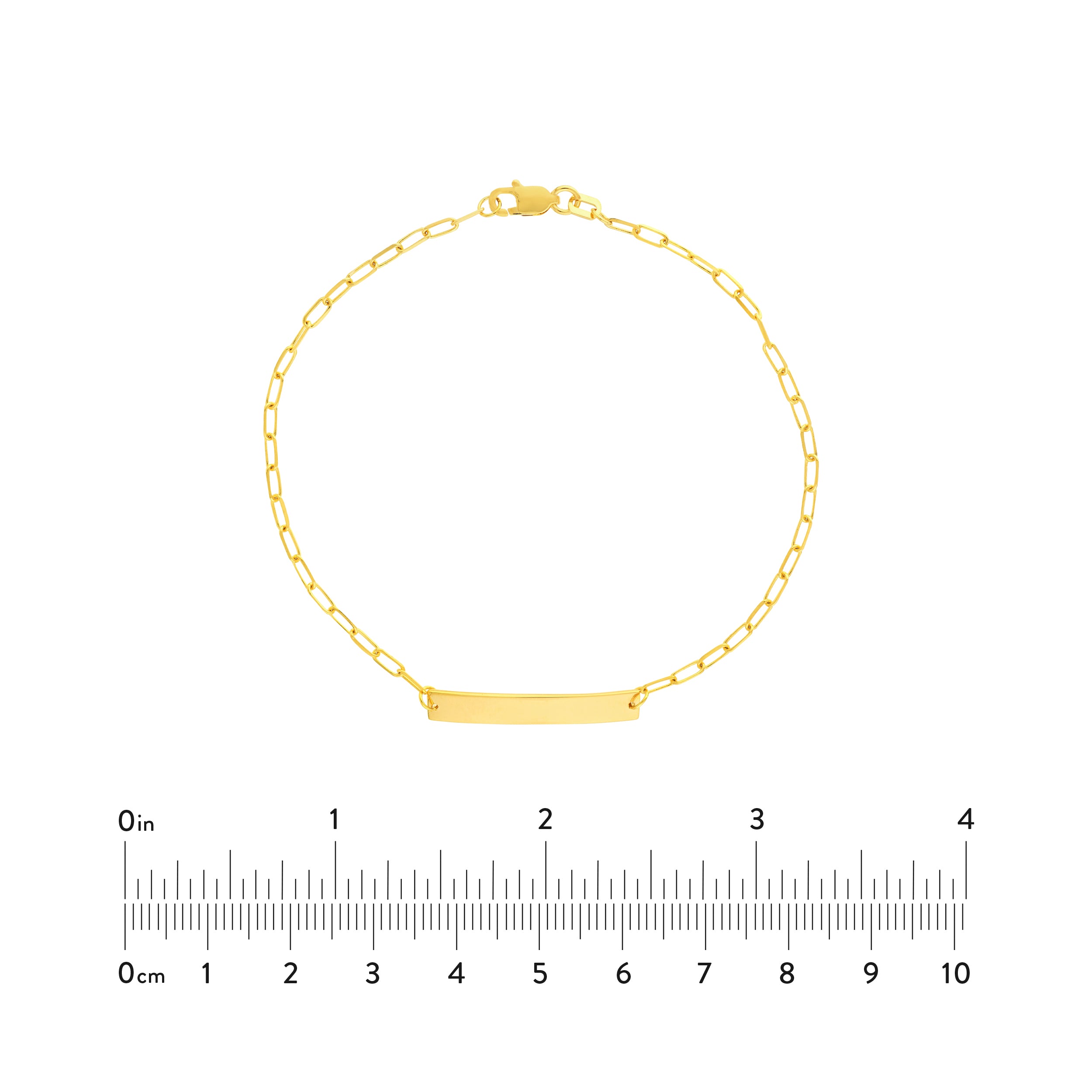 6" ENGRAVABLE BAR ID PAPERCLIP CHAIN BRACELET | 14K YELLOW GOLD | MF034914-14Y - Brownlee Jewelers