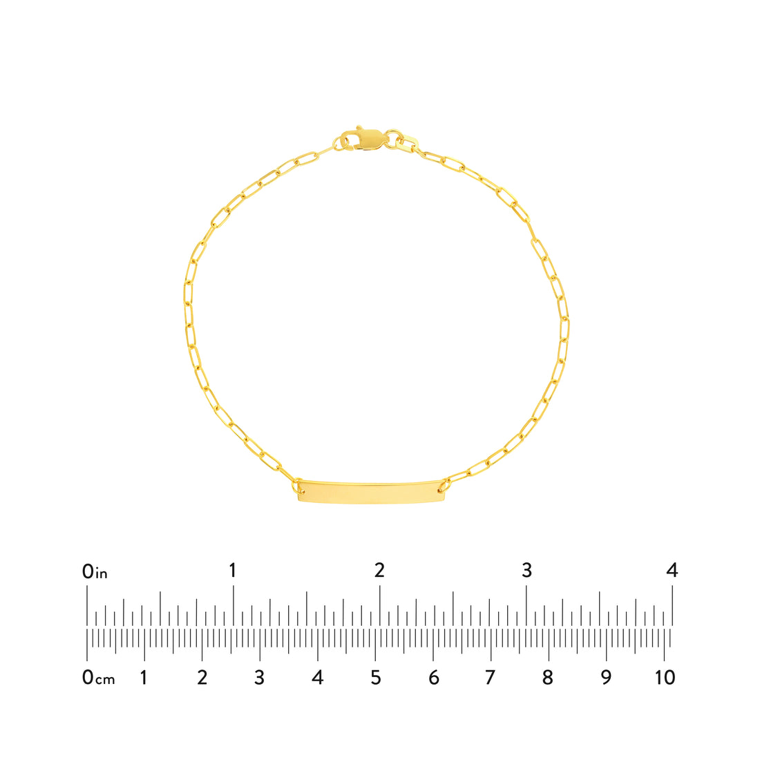 6" ENGRAVABLE BAR ID PAPERCLIP CHAIN BRACELET | 14K YELLOW GOLD | MF034914-14Y - Brownlee Jewelers