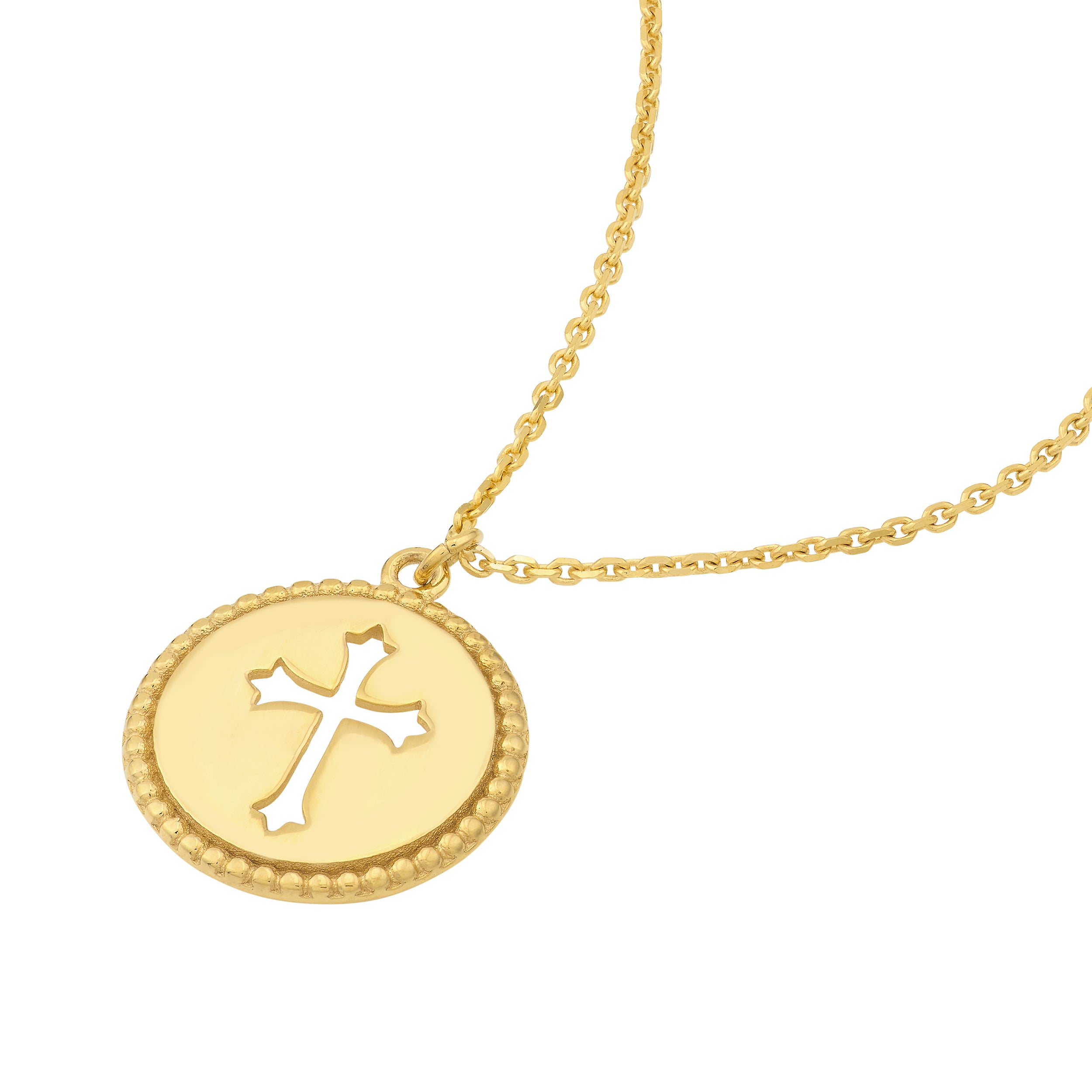 18" CROSS PENDANT NECKLACE | 14K YELLOW GOLD | MF035261-14Y - Brownlee Jewelers