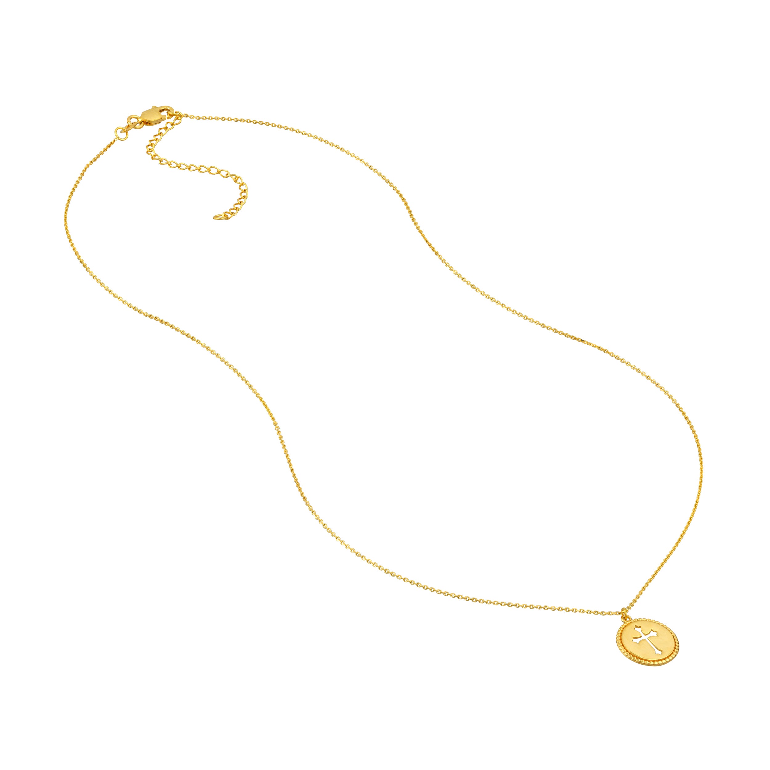 18" CROSS PENDANT NECKLACE | 14K YELLOW GOLD | MF035261-14Y - Brownlee Jewelers