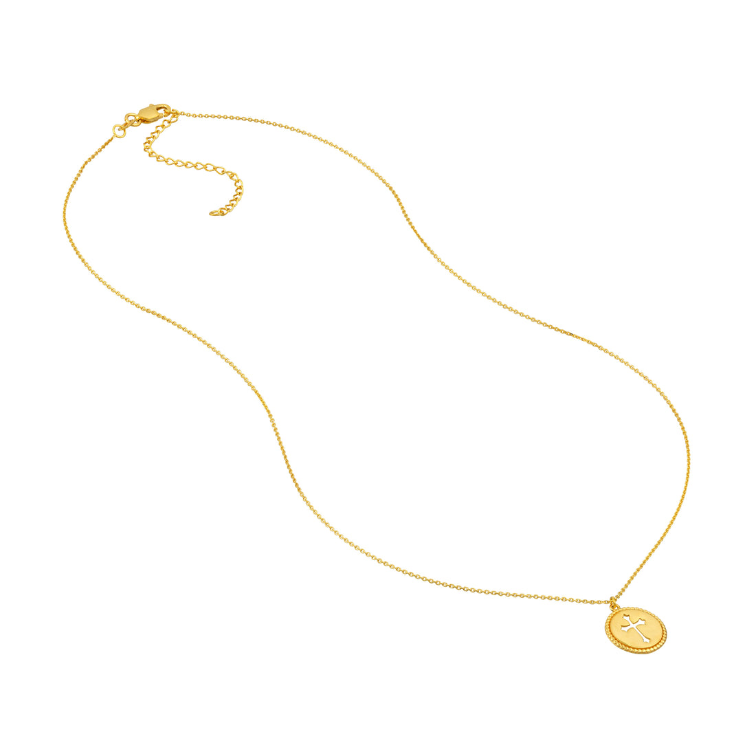 18" CROSS PENDANT NECKLACE | 14K YELLOW GOLD | MF035261-14Y - Brownlee Jewelers