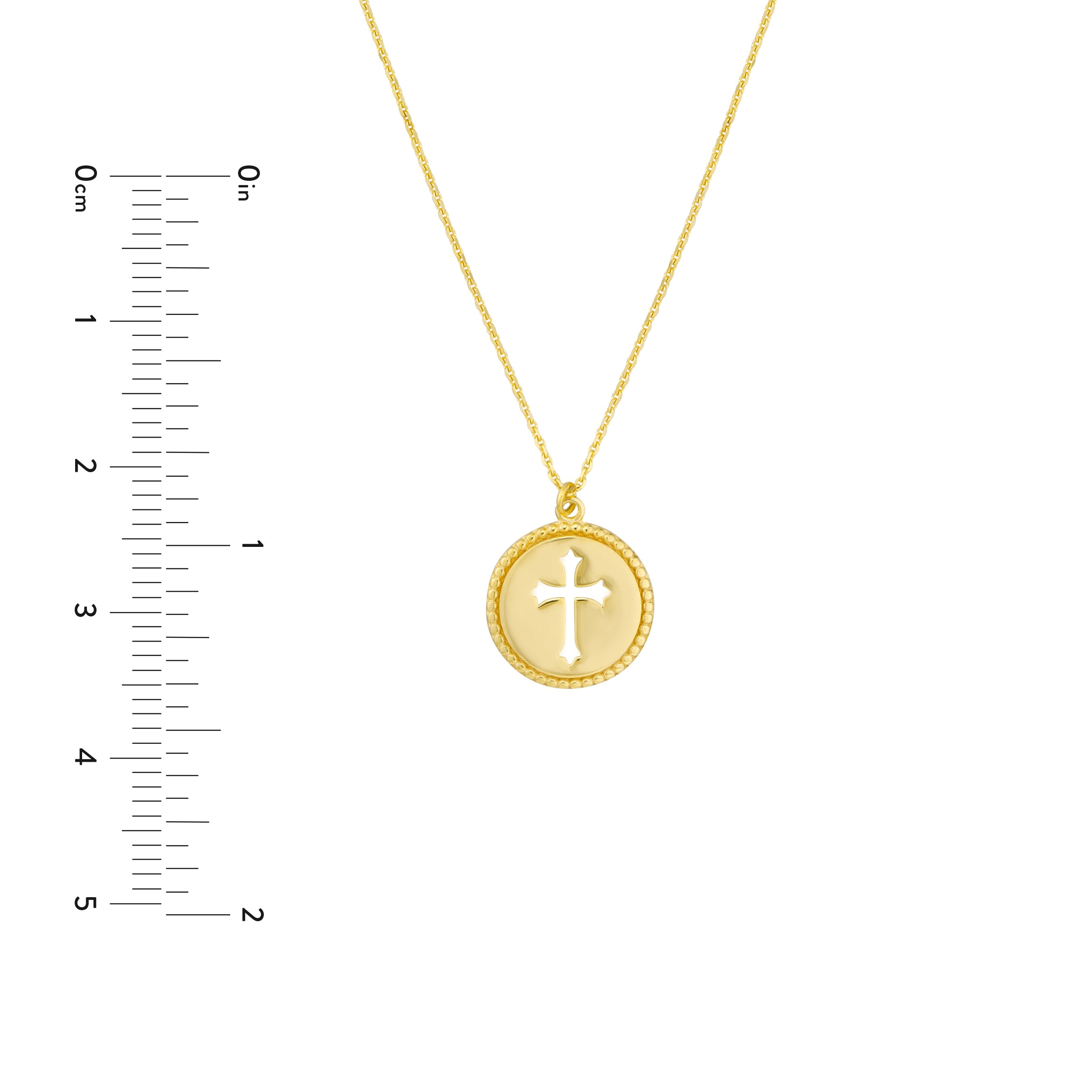 18" CROSS PENDANT NECKLACE | 14K YELLOW GOLD | MF035261-14Y - Brownlee Jewelers