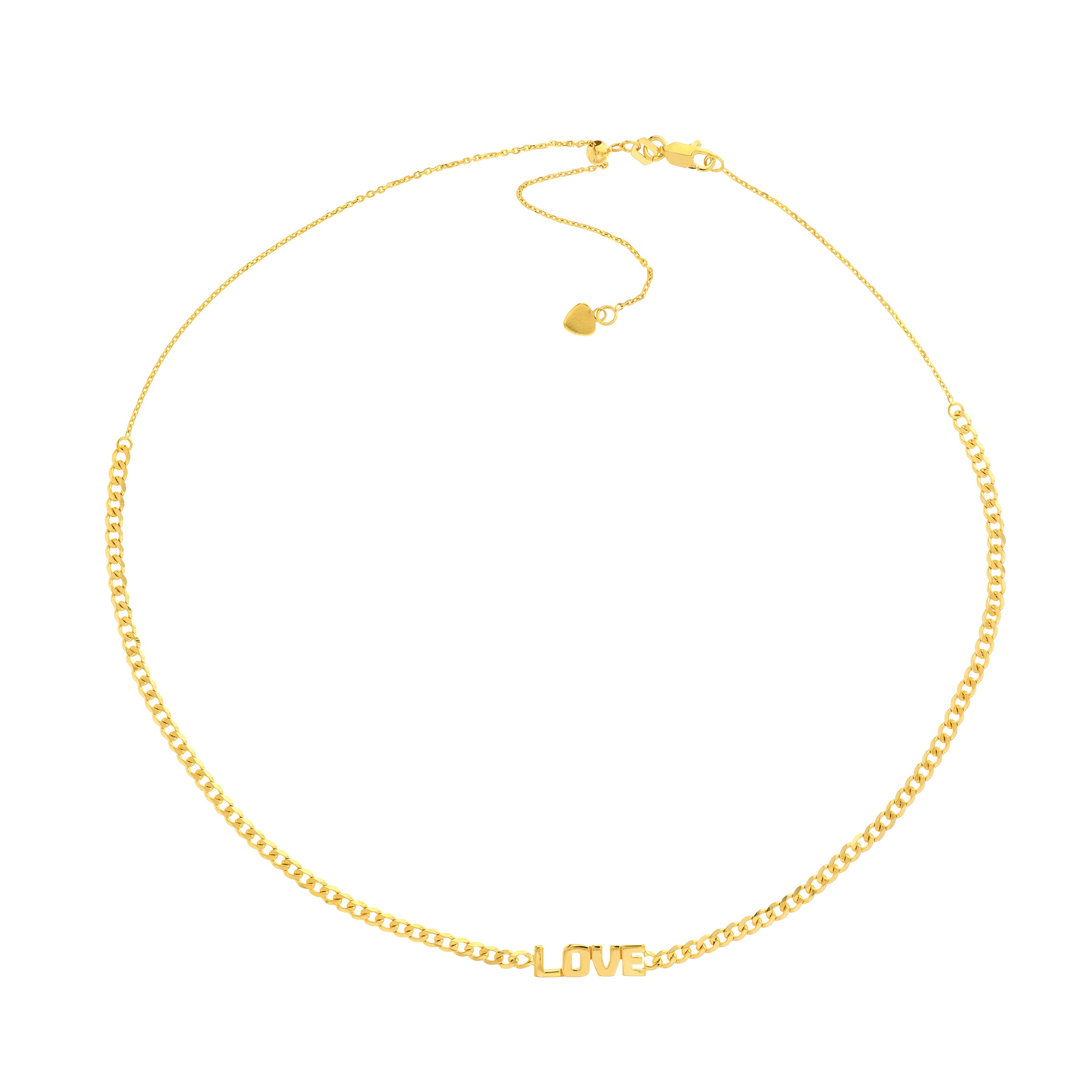 17" ADJUSTABLE LOVE PENDANT NECKLACE | 14K YELLOW GOLD | MF035446-14Y - Brownlee Jewelers