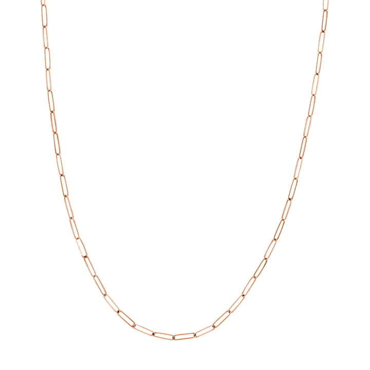 18" 2.6MM PAPERCLIP CHAIN NECKLACE | 14K ROSE GOLD | MF035514-14K - Brownlee Jewelers