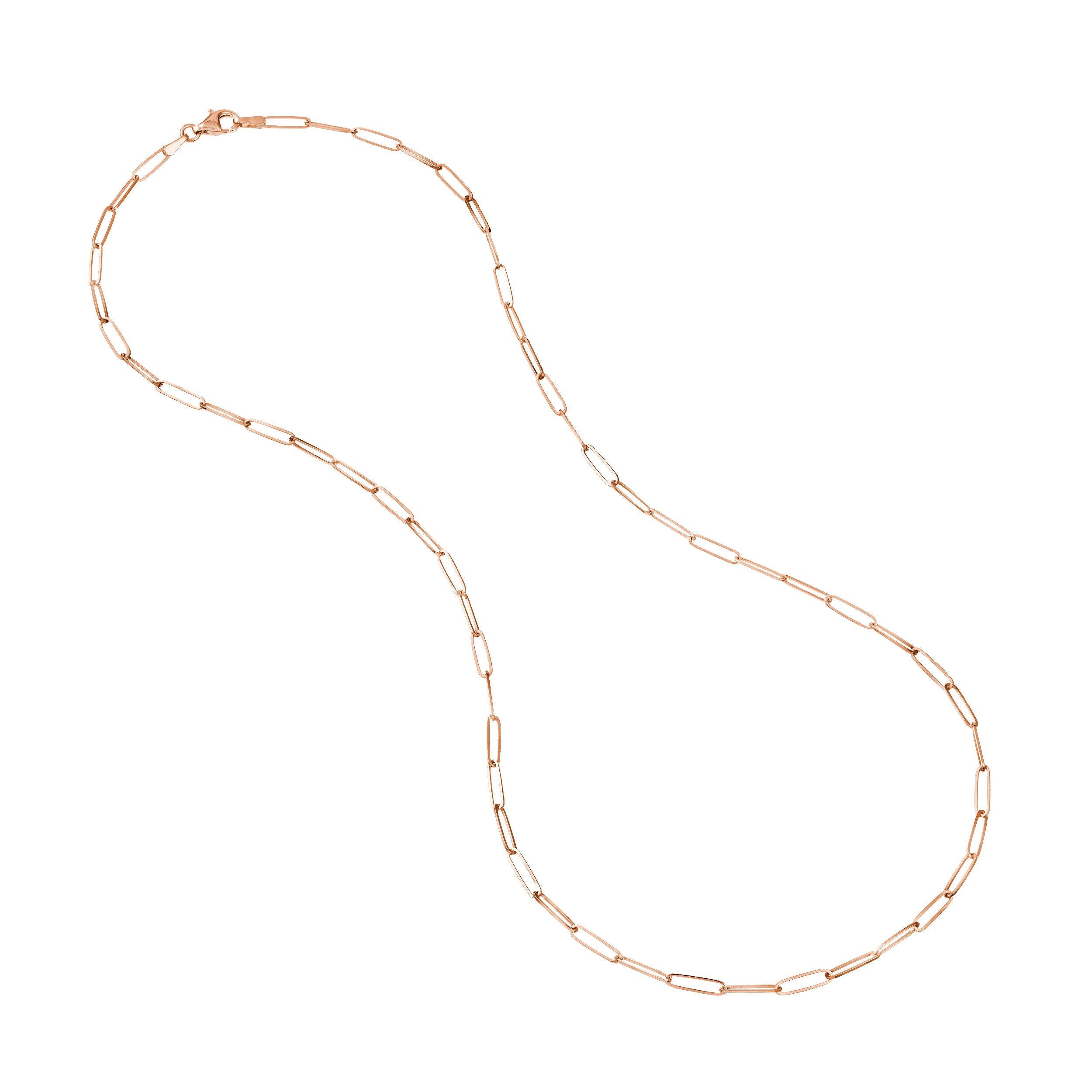 18" 2.6MM PAPERCLIP CHAIN NECKLACE | 14K ROSE GOLD | MF035514-14K - Brownlee Jewelers