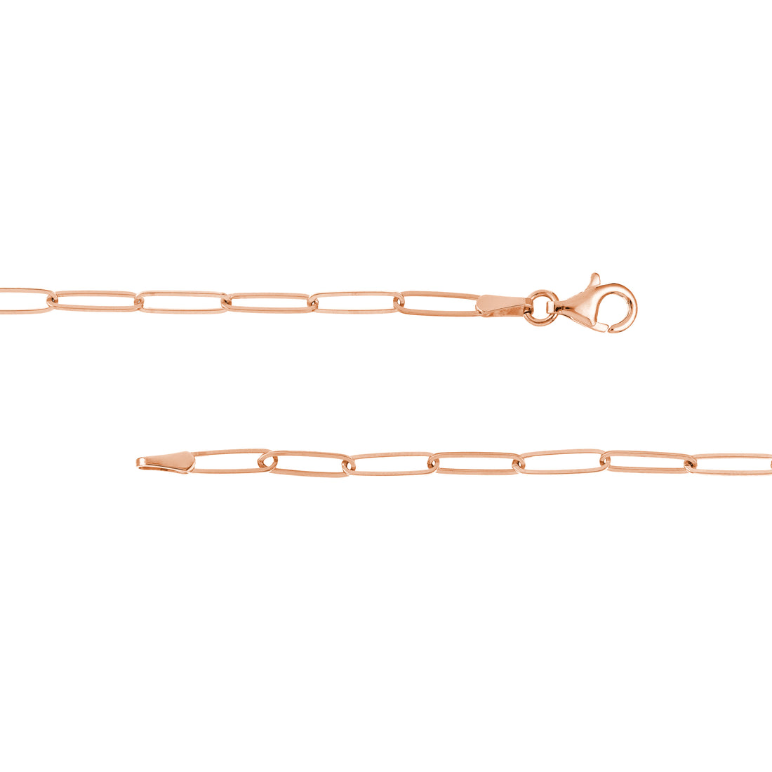 18" 2.6MM PAPERCLIP CHAIN NECKLACE | 14K ROSE GOLD | MF035514-14K - Brownlee Jewelers