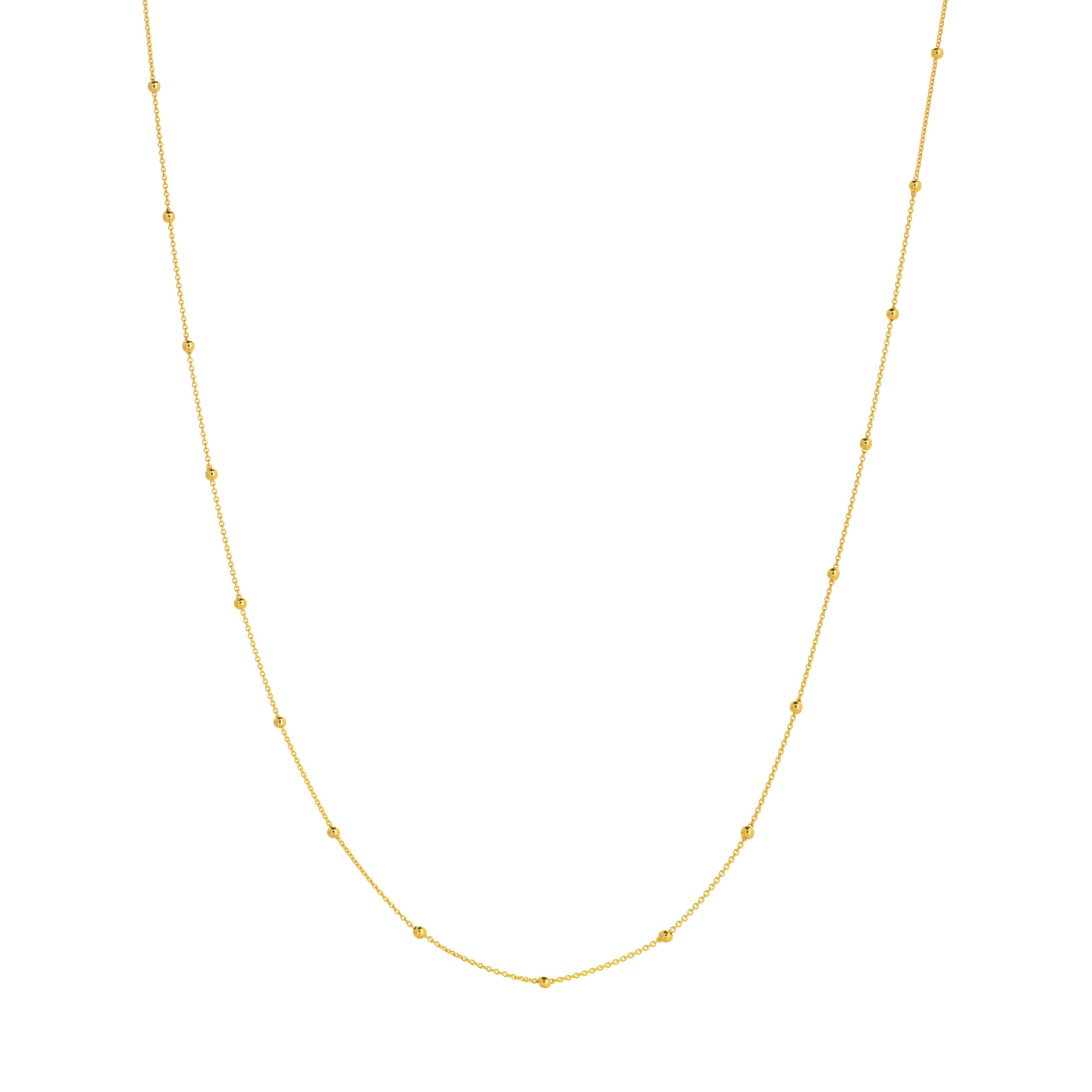18" 2MM ADJUSTABLE BEAD CHAIN NECKLACE | 14K YELLOW GOLD | MF035597-14Y - Brownlee Jewelers