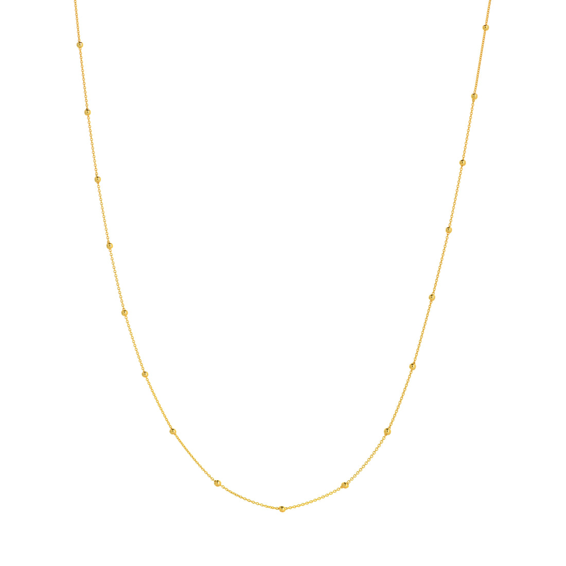 18" 2MM ADJUSTABLE BEAD CHAIN NECKLACE | 14K YELLOW GOLD | MF035597-14Y - Brownlee Jewelers