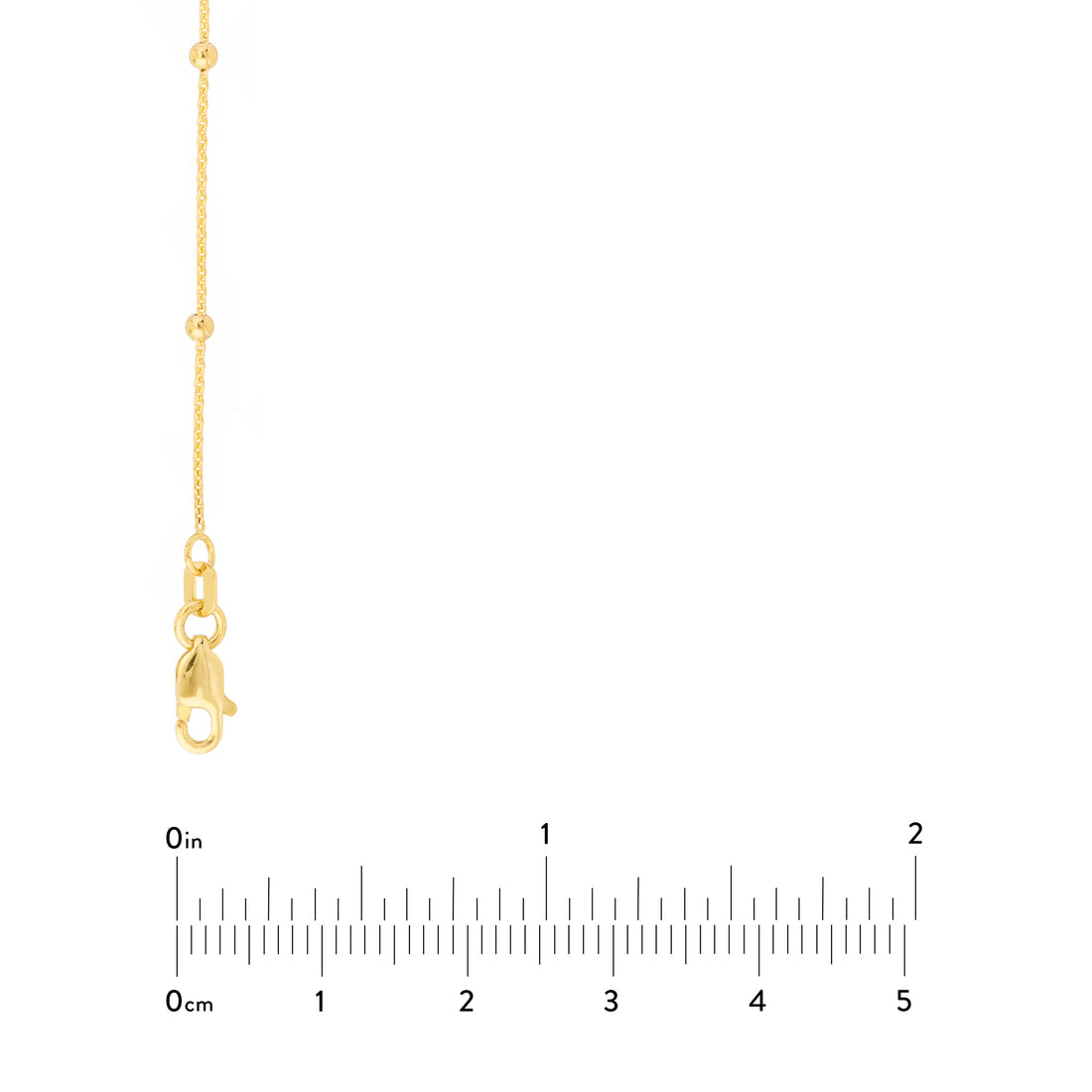 18" 2MM ADJUSTABLE BEAD CHAIN NECKLACE | 14K YELLOW GOLD | MF035597-14Y - Brownlee Jewelers