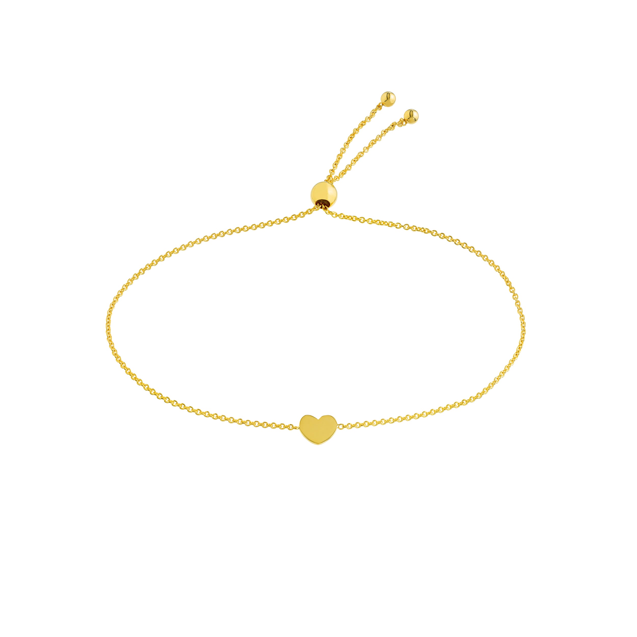 9.5" ADJUSTABLE HEART BRACELET | 14K YELLOW GOLD | MF035600-14Y - Brownlee Jewelers
