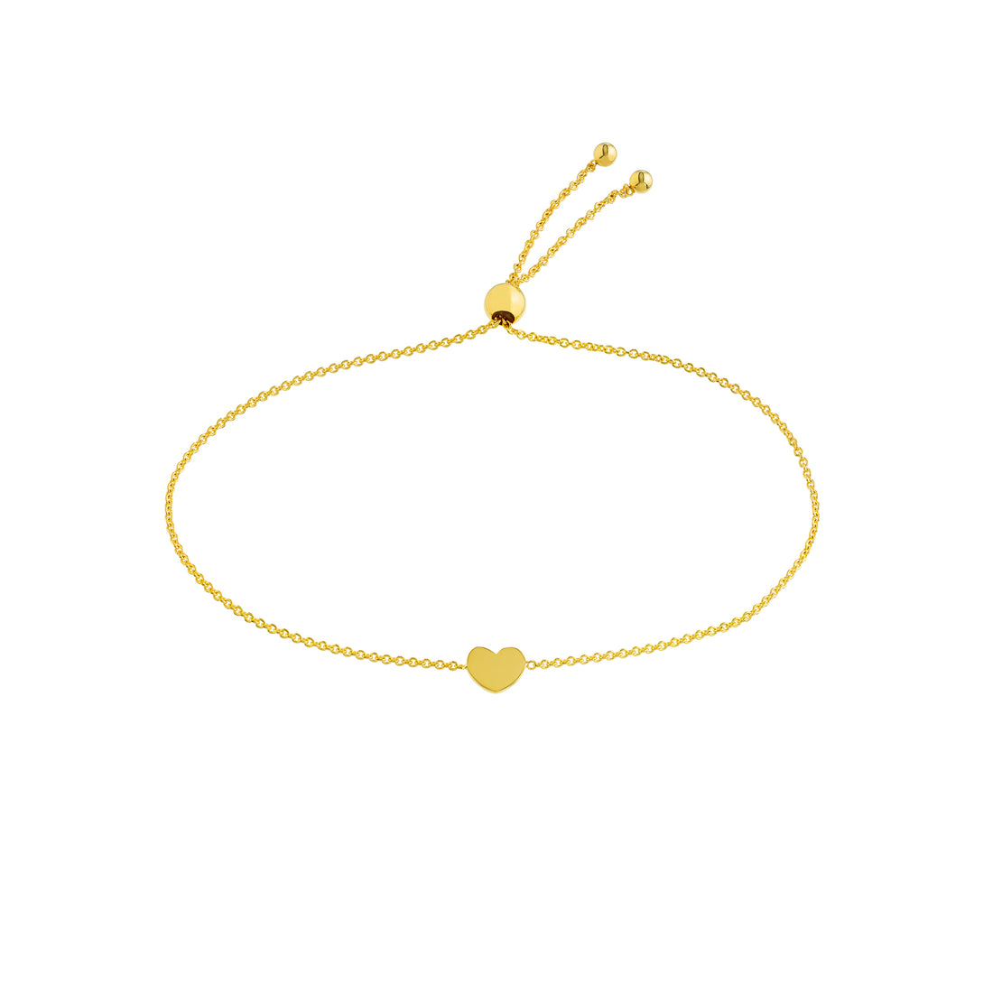 9.5" ADJUSTABLE HEART BRACELET | 14K YELLOW GOLD | MF035600-14Y - Brownlee Jewelers