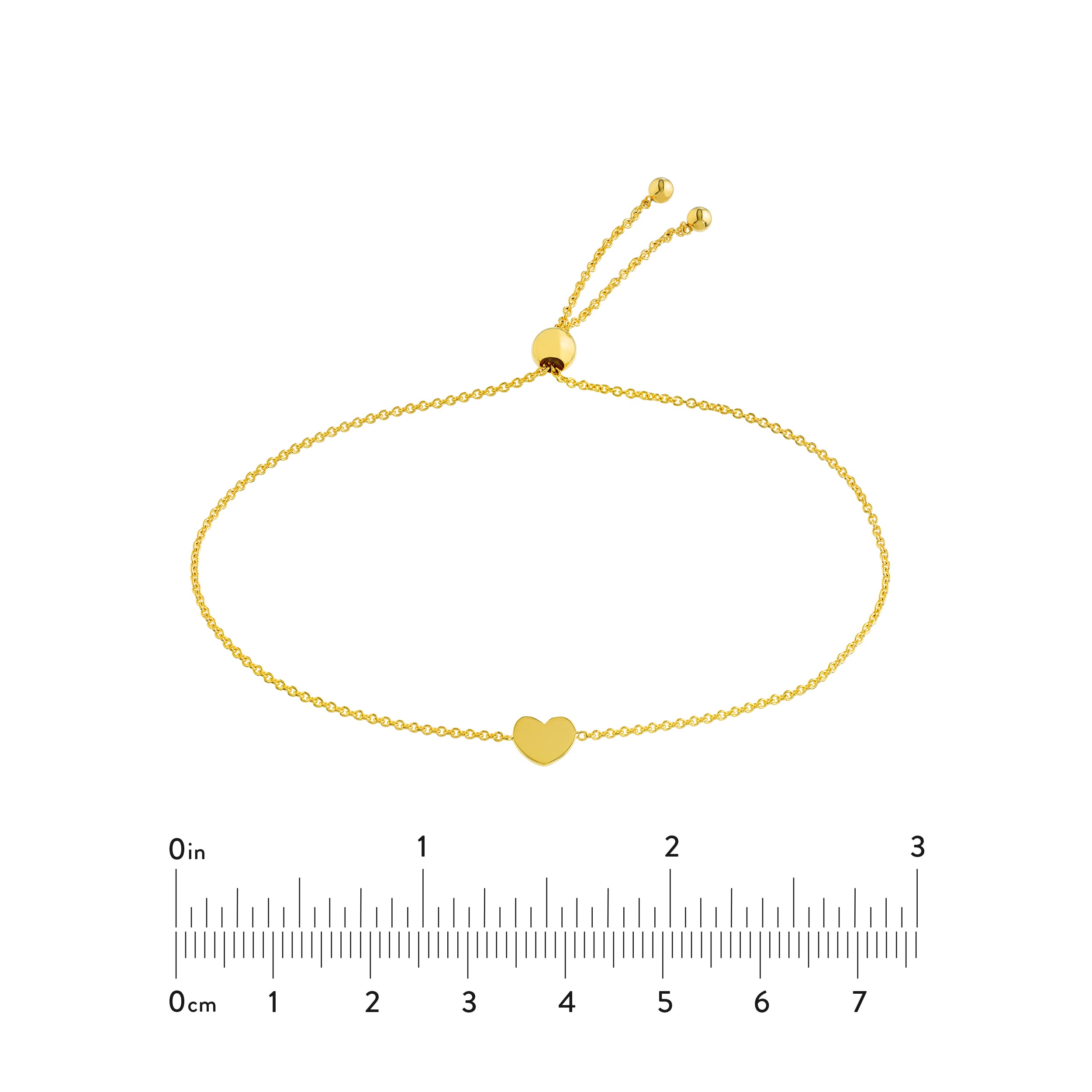 9.5" ADJUSTABLE HEART BRACELET | 14K YELLOW GOLD | MF035600-14Y - Brownlee Jewelers