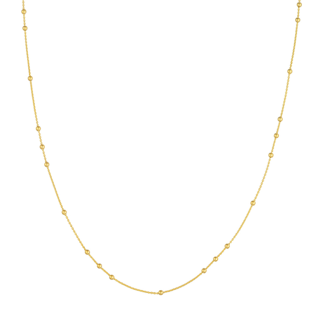 18" 2MM ADJUSTABLE BEAD CHAIN NECKLACE | 14K YELLOW GOLD | MF035637-14Y - Brownlee Jewelers
