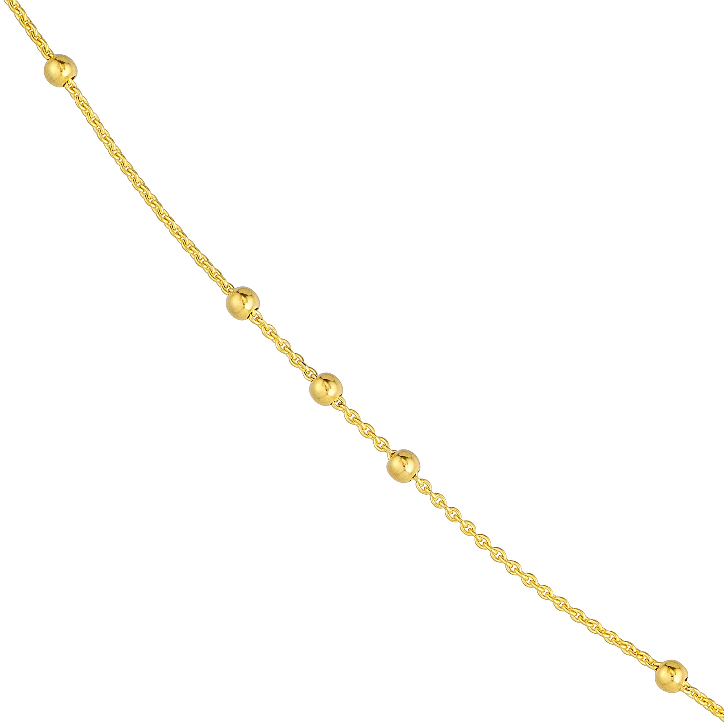 18" 2MM ADJUSTABLE BEAD CHAIN NECKLACE | 14K YELLOW GOLD | MF035637-14Y - Brownlee Jewelers