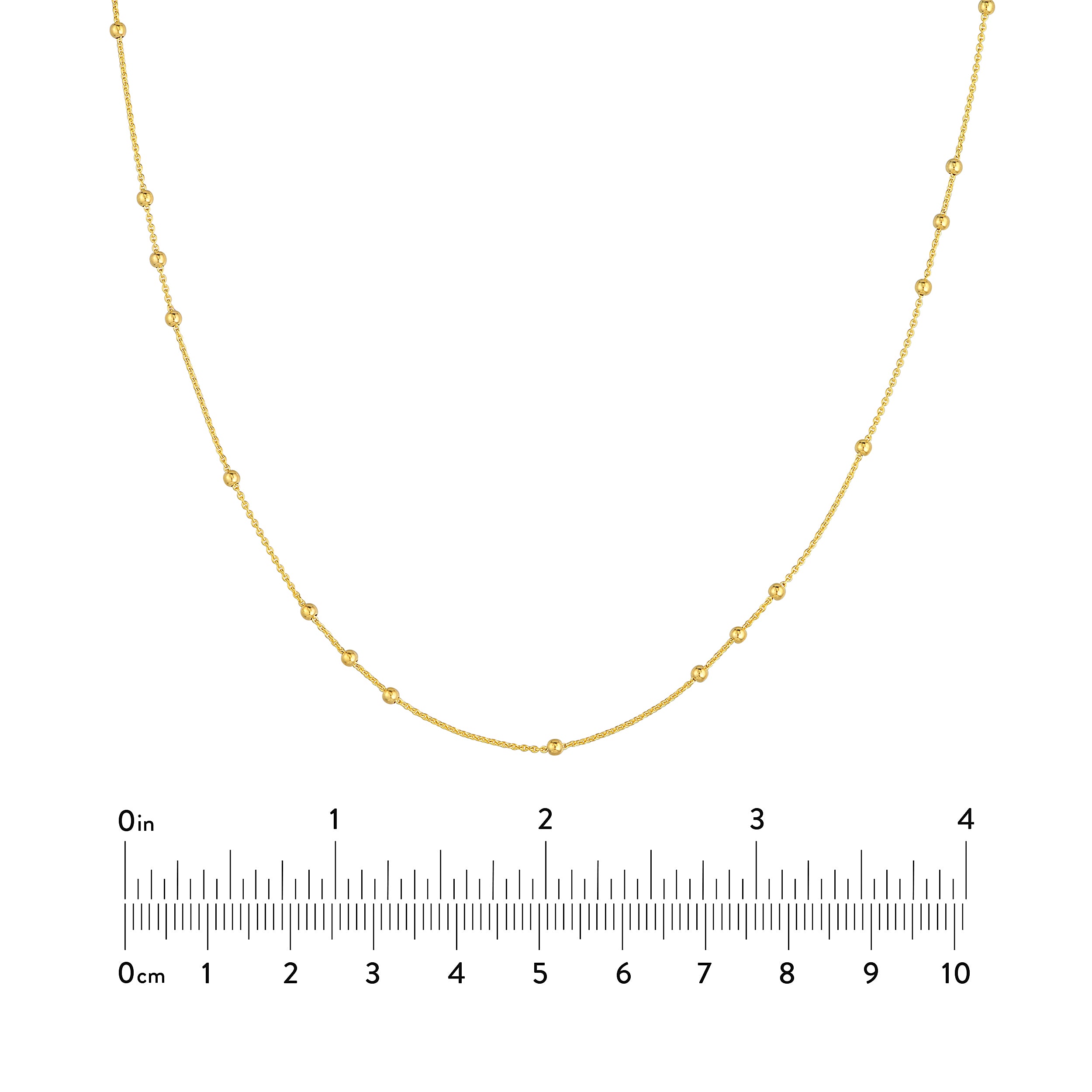 18" 2MM ADJUSTABLE BEAD CHAIN NECKLACE | 14K YELLOW GOLD | MF035637-14Y - Brownlee Jewelers