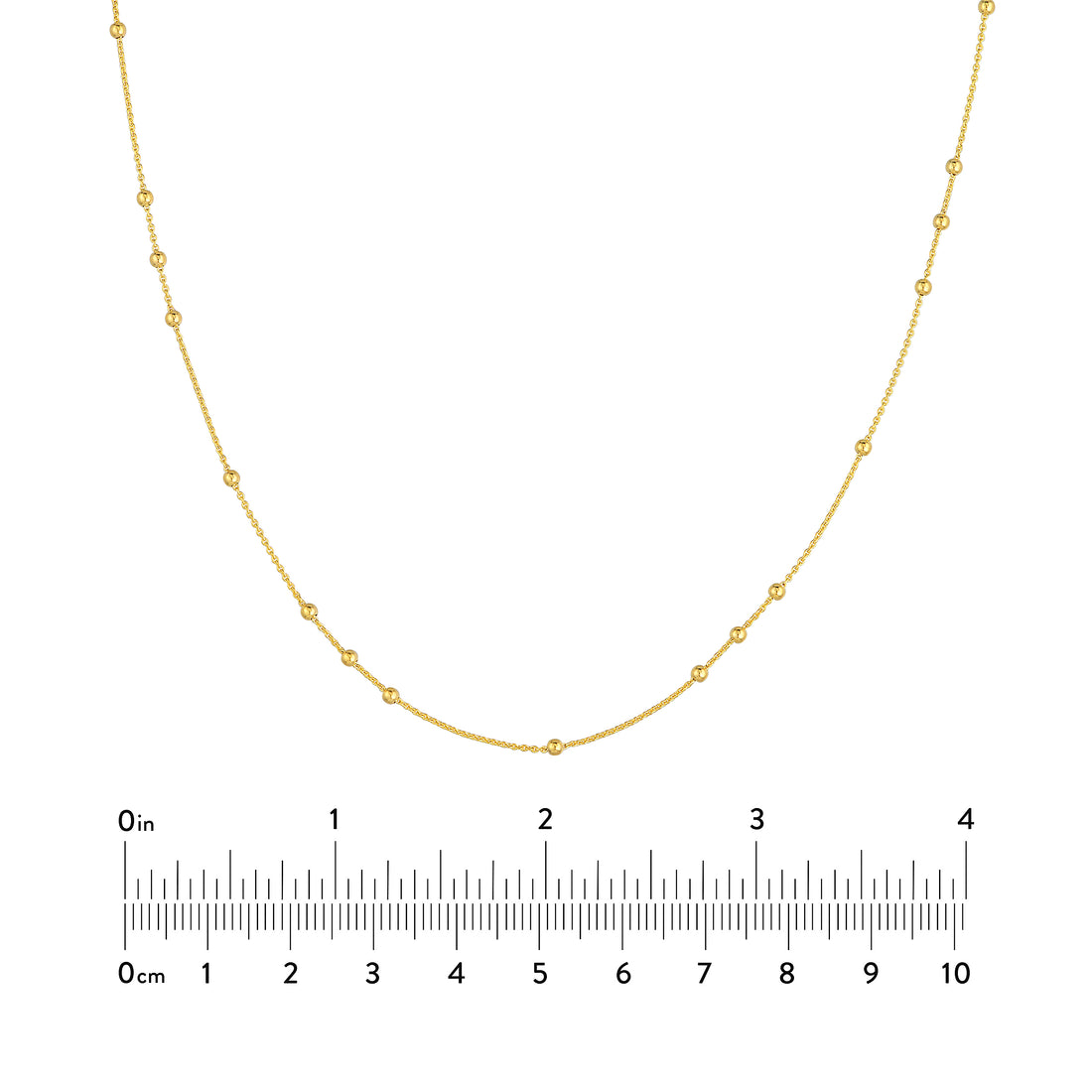 18" 2MM ADJUSTABLE BEAD CHAIN NECKLACE | 14K YELLOW GOLD | MF035637-14Y - Brownlee Jewelers