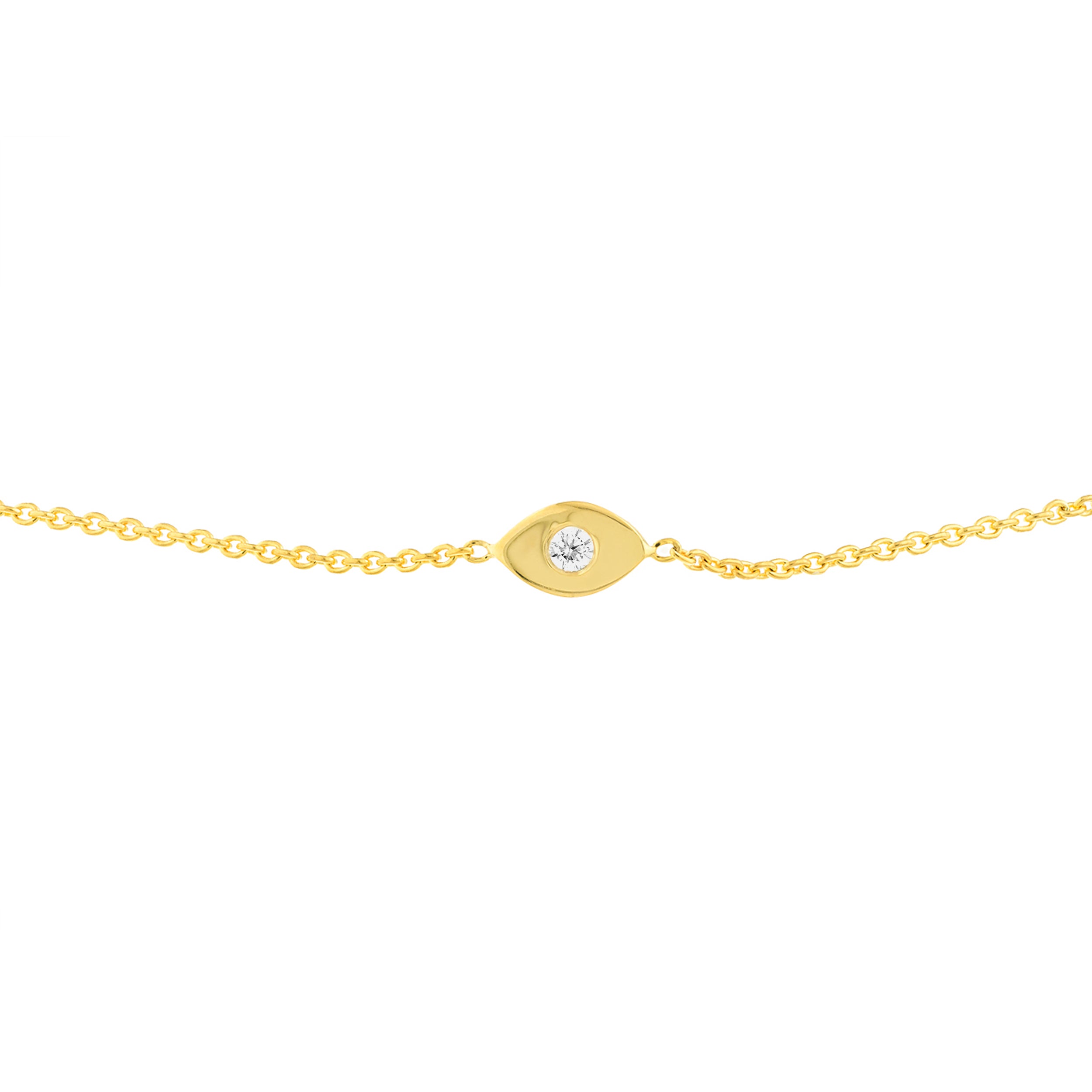 9.5" EVIL EYE DIAMOND BRACELET | 14K YELLOW GOLD | MF035747-14Y - Brownlee Jewelers
